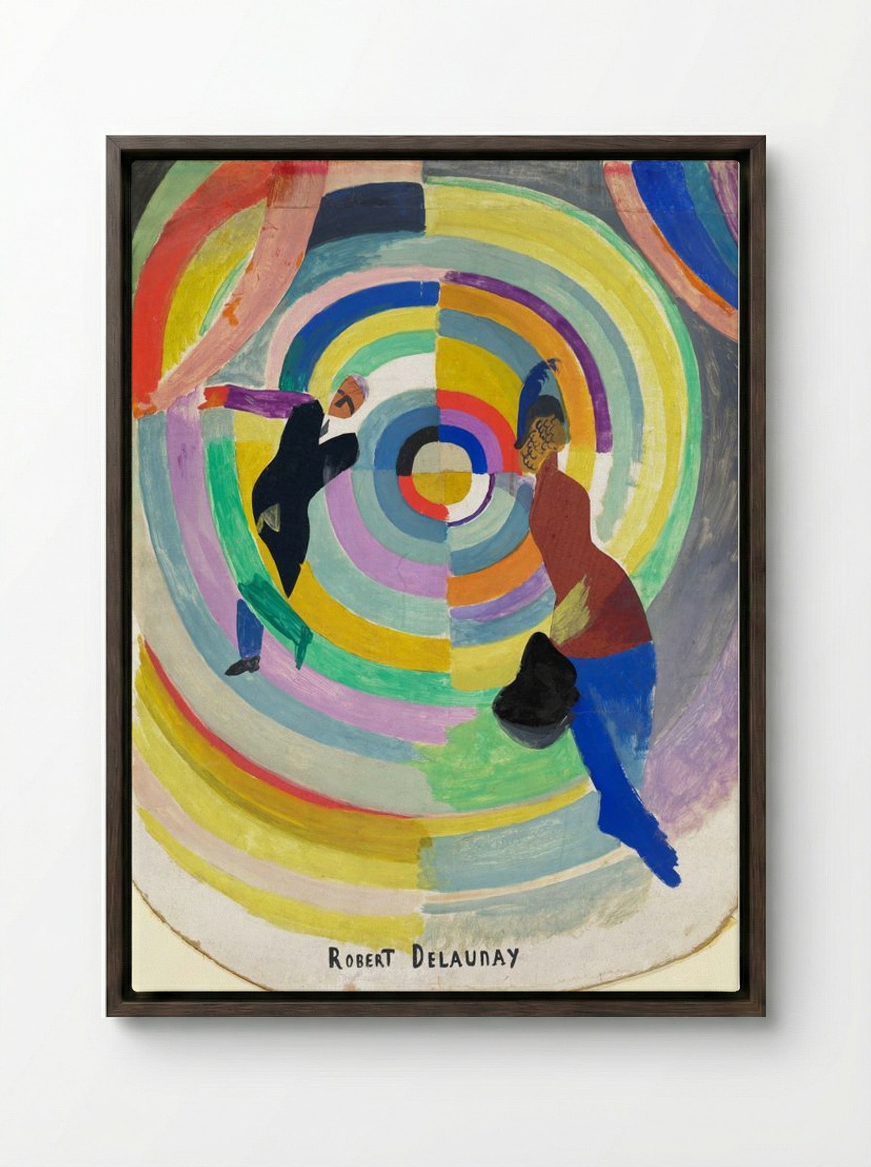 Political Drama - Robert Delaunay - Framed Canvas Dark Wood