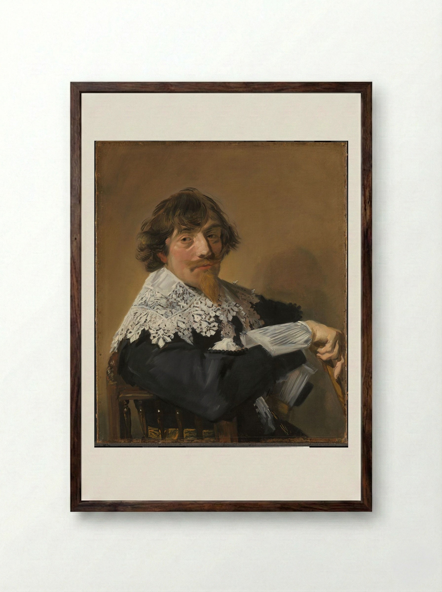 Portrait of Jan van de Poll (1597-1678) - Frans Hals - Framed Print Dark Wood