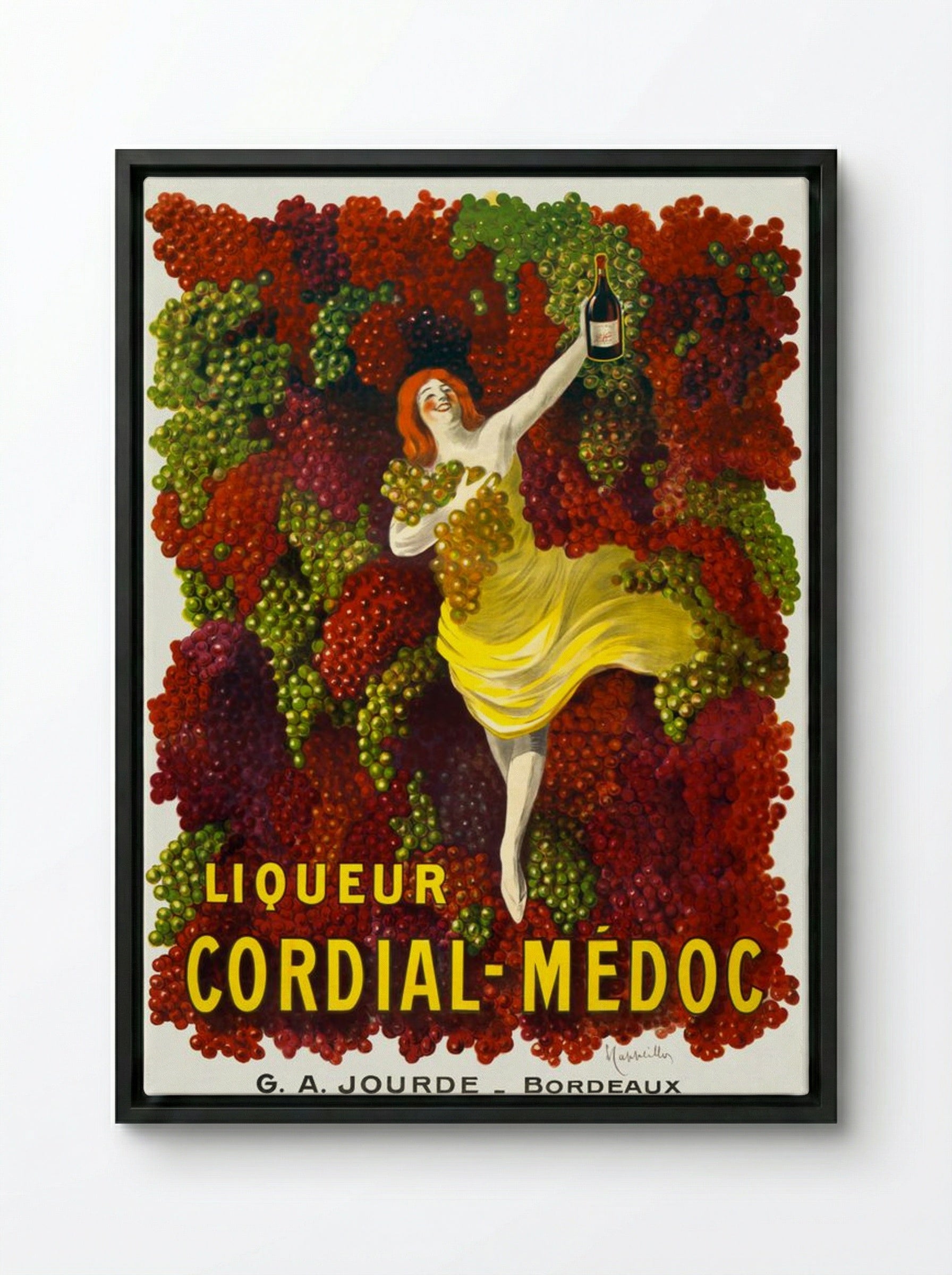 Liqueur Cordial-Médoc - G. A. Jourde - Bordeaux - Leonetto Cappiello - Framed Canvas Black