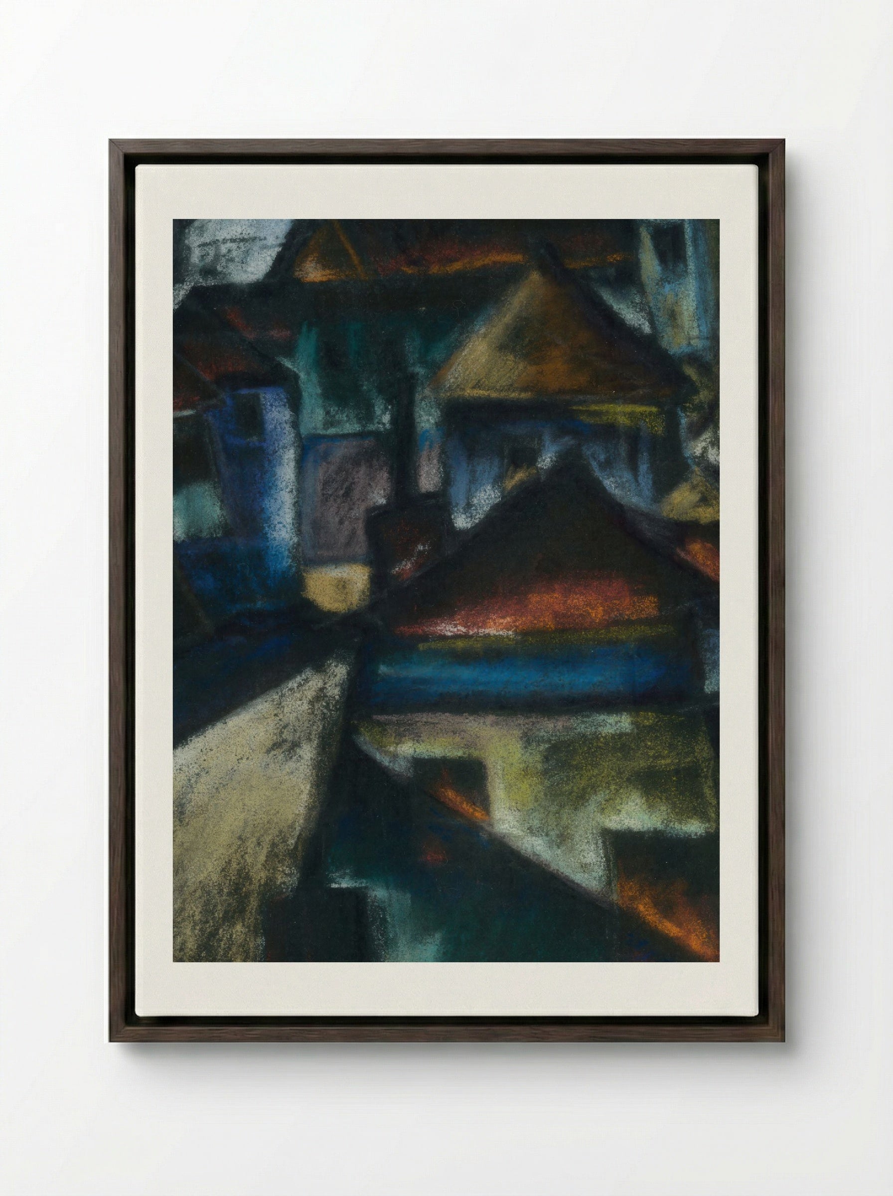 In Suburbs - Konstantin Bauer - Framed Canvas Dark Wood