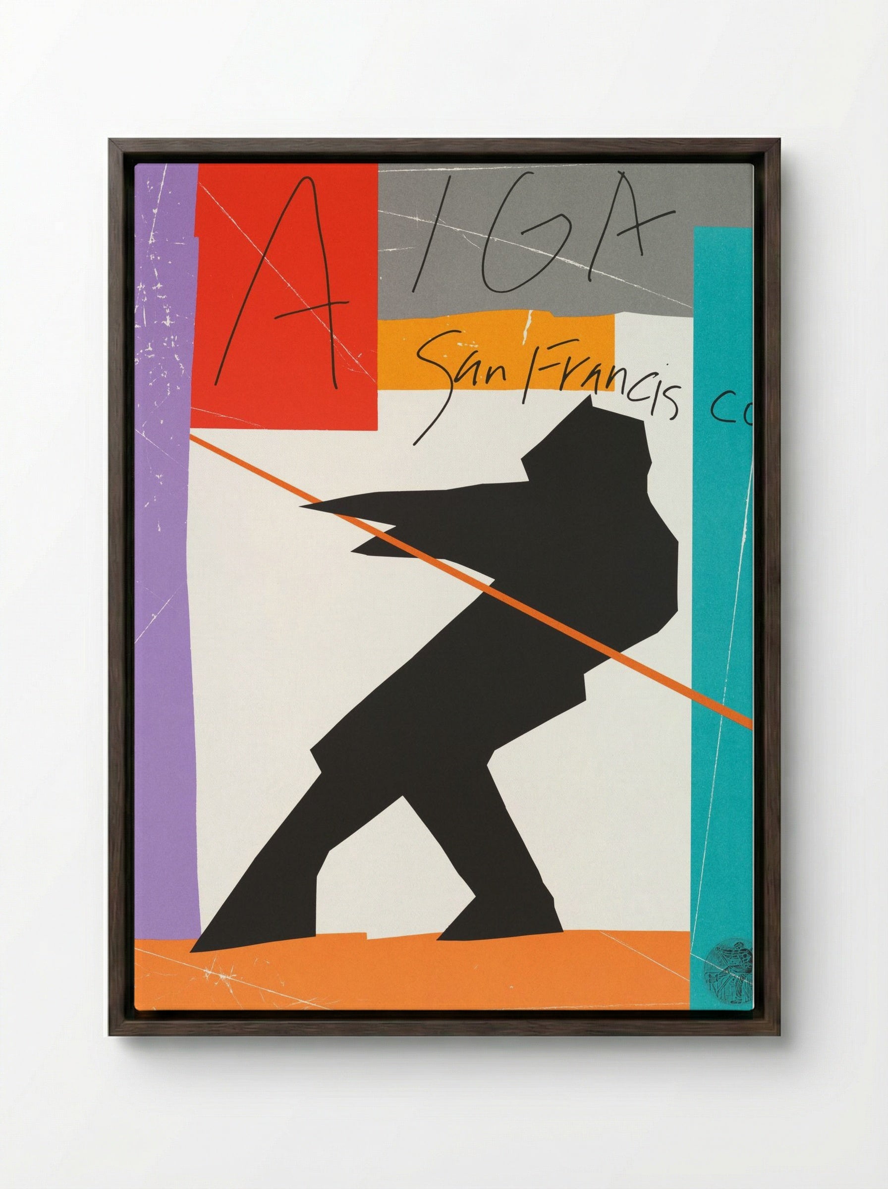 AIGA San Francisco - Michael Manwaring - Framed Canvas Dark Wood