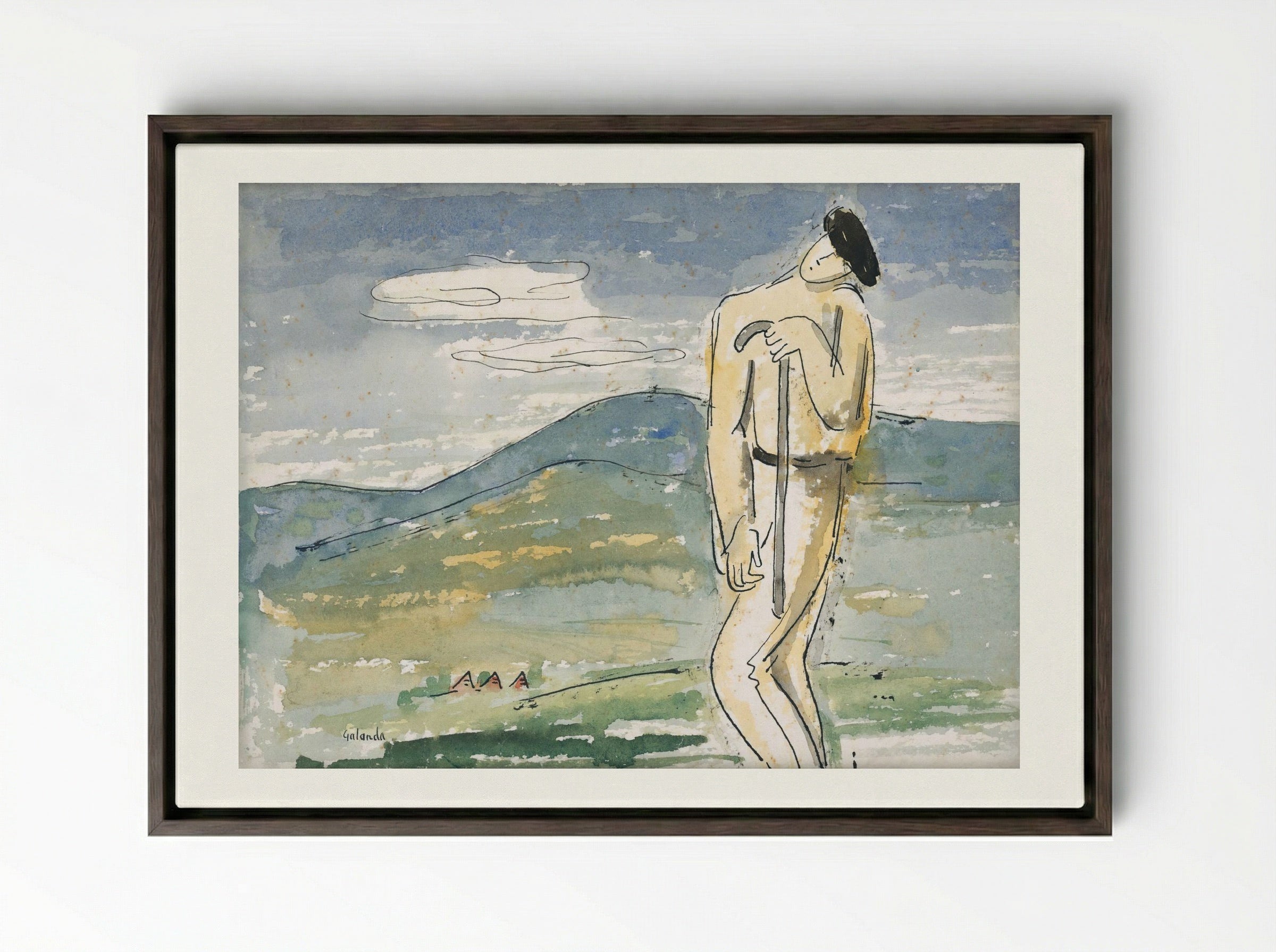 A Weary Pilgrim - Mikuláš Galanda - Framed Canvas Dark Wood