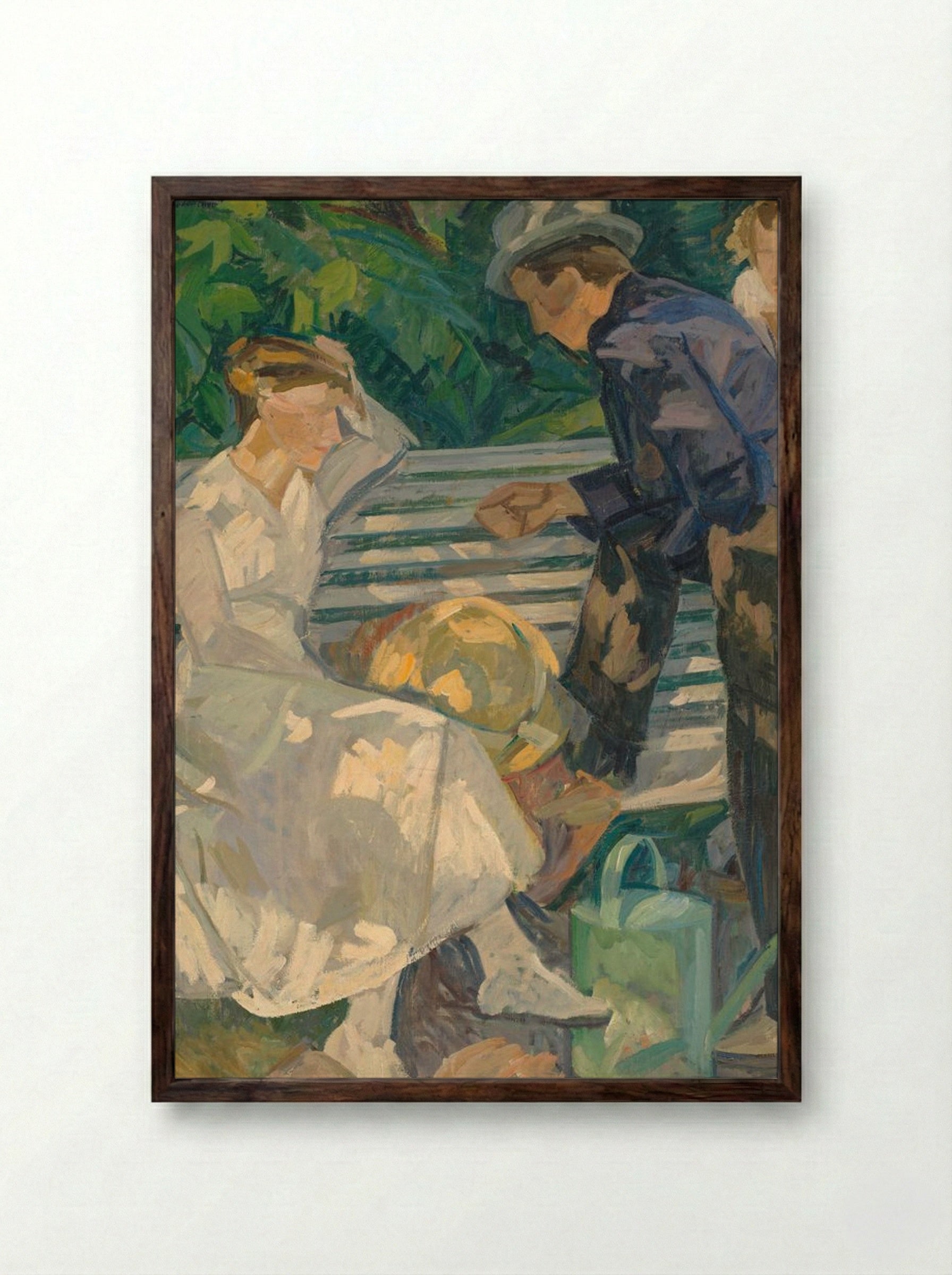 In the Priest's Garden. Christians - Edvard Weie - Framed Print Dark Wood