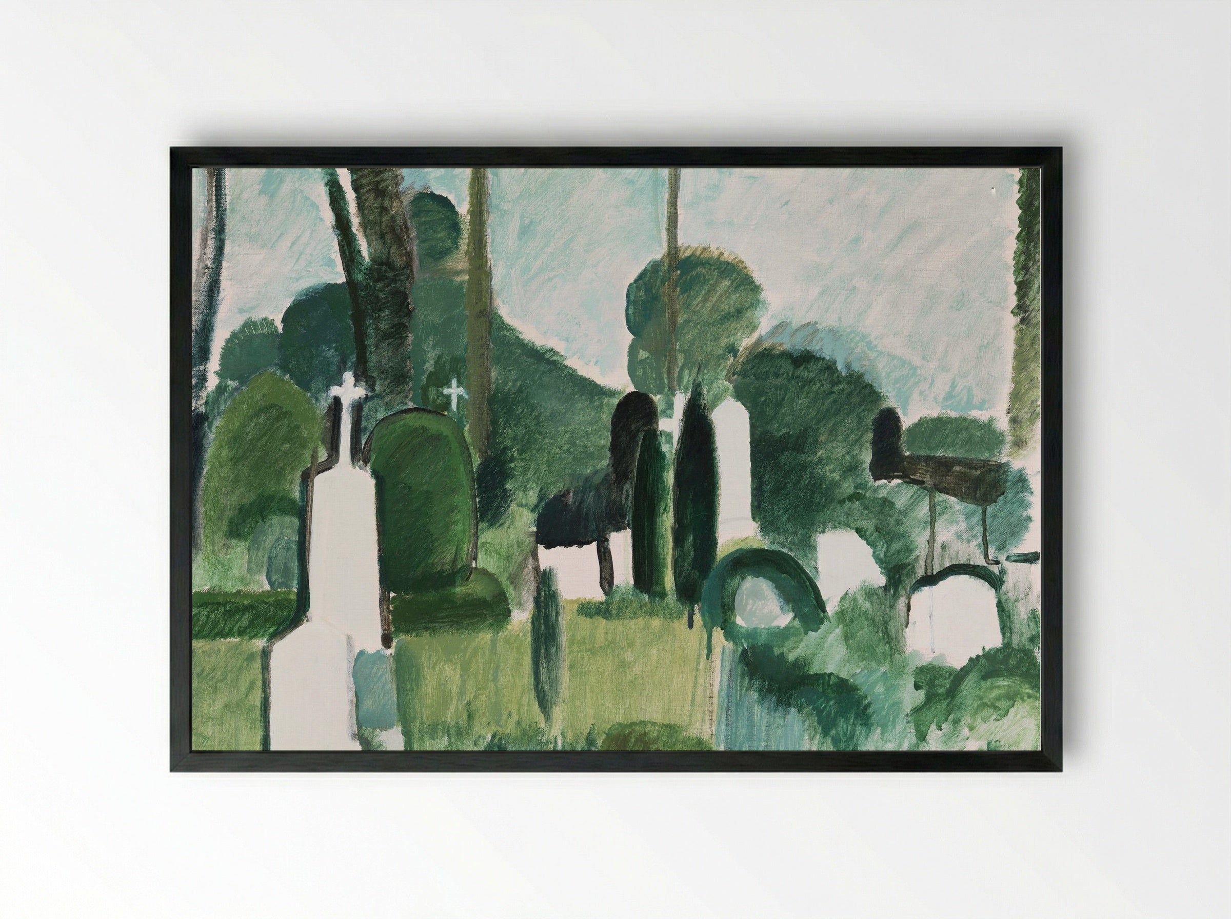 The Cemetery in Svanninge - Harald Giersing - Framed Print Black