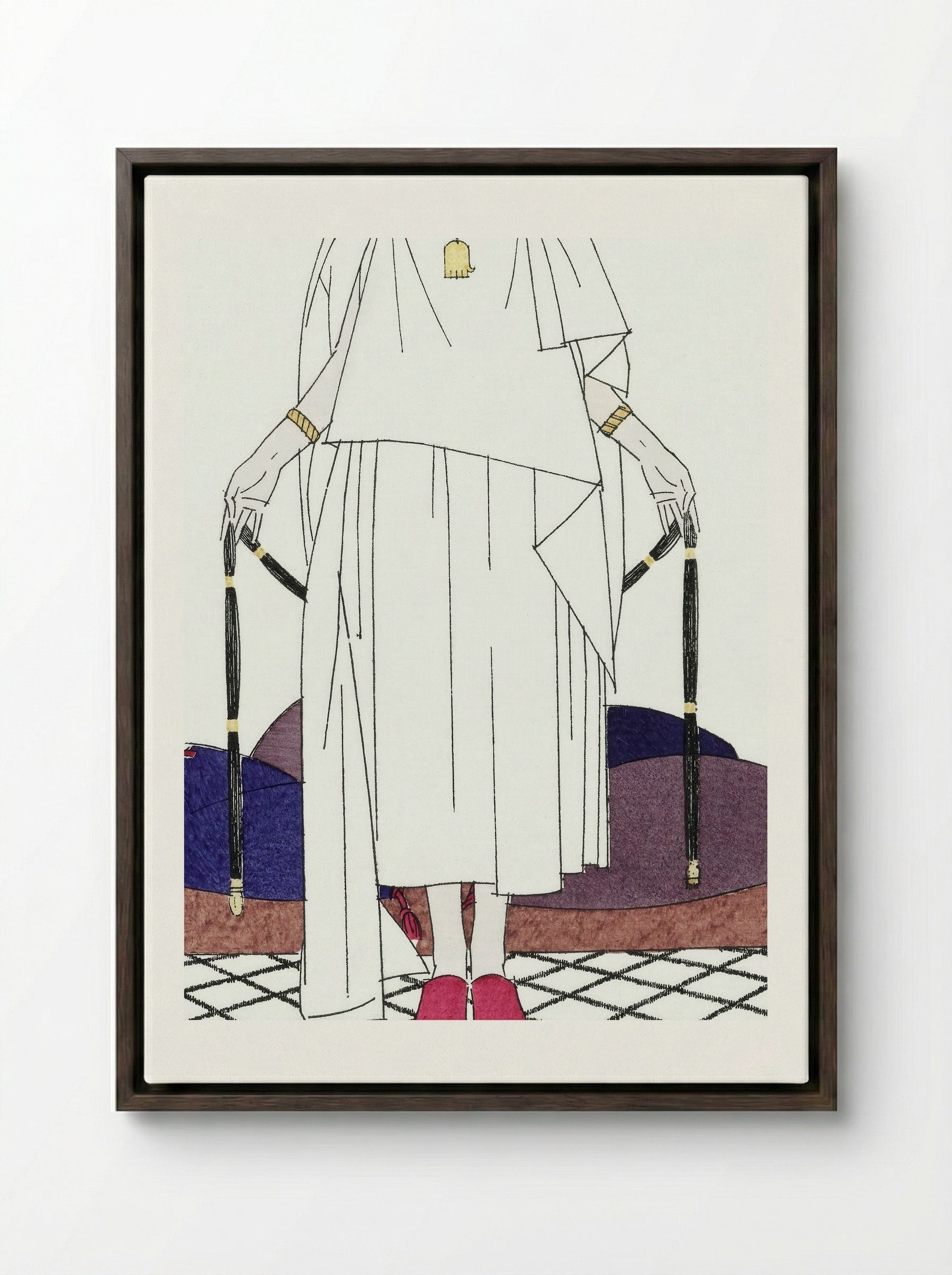 Les Beaux Jours de Fez ou la Fatma Improvisée - Bernard Boutet de Monvel - Framed Canvas Dark Wood
