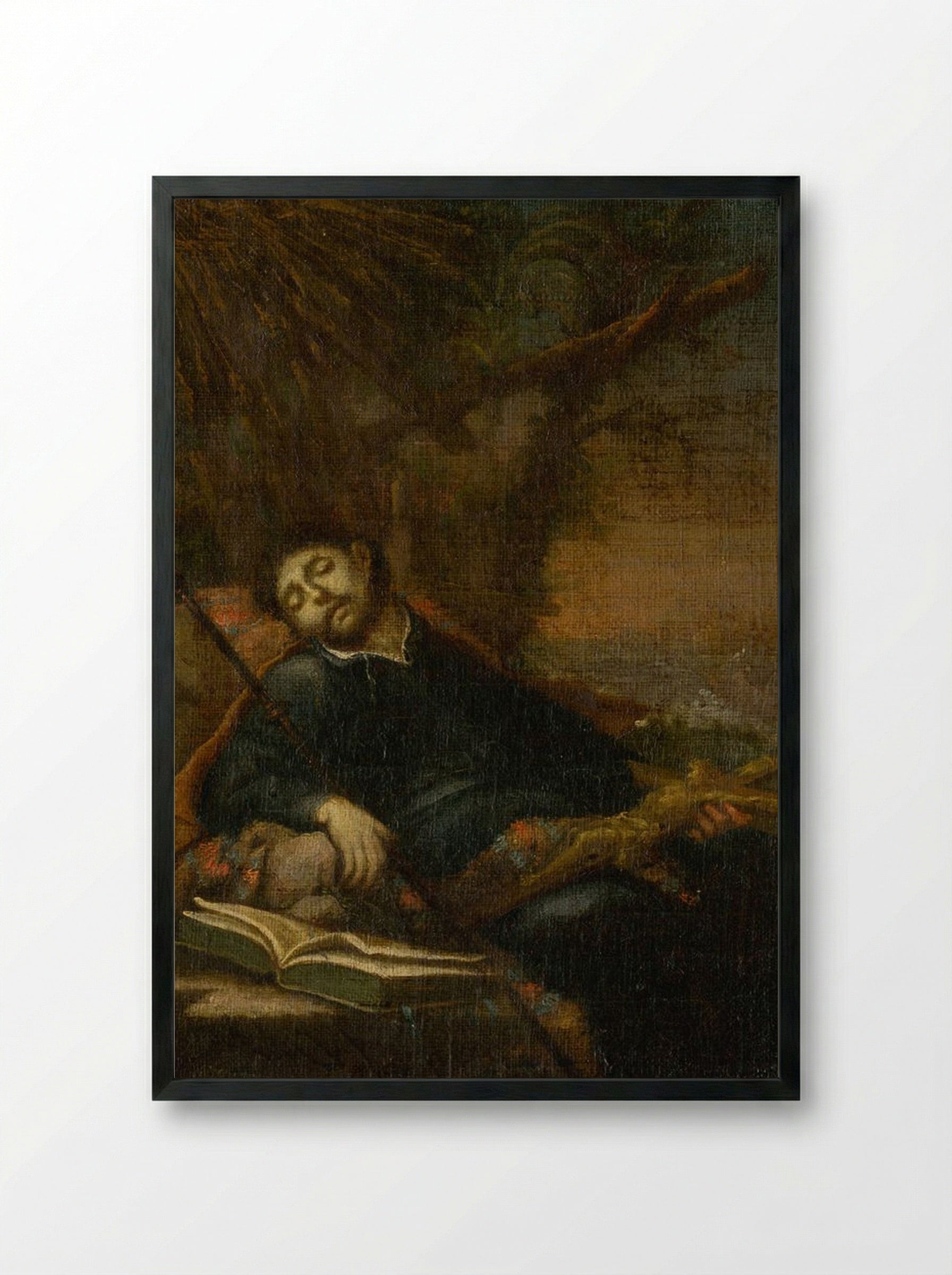 The Death of Saint Francis - Fine Art Print - Framed Print Black