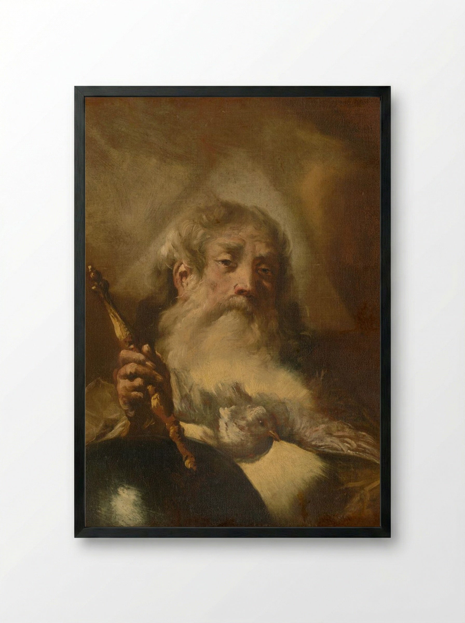 Study of God the Father - Rembrandt van Rijn - Framed Print Black