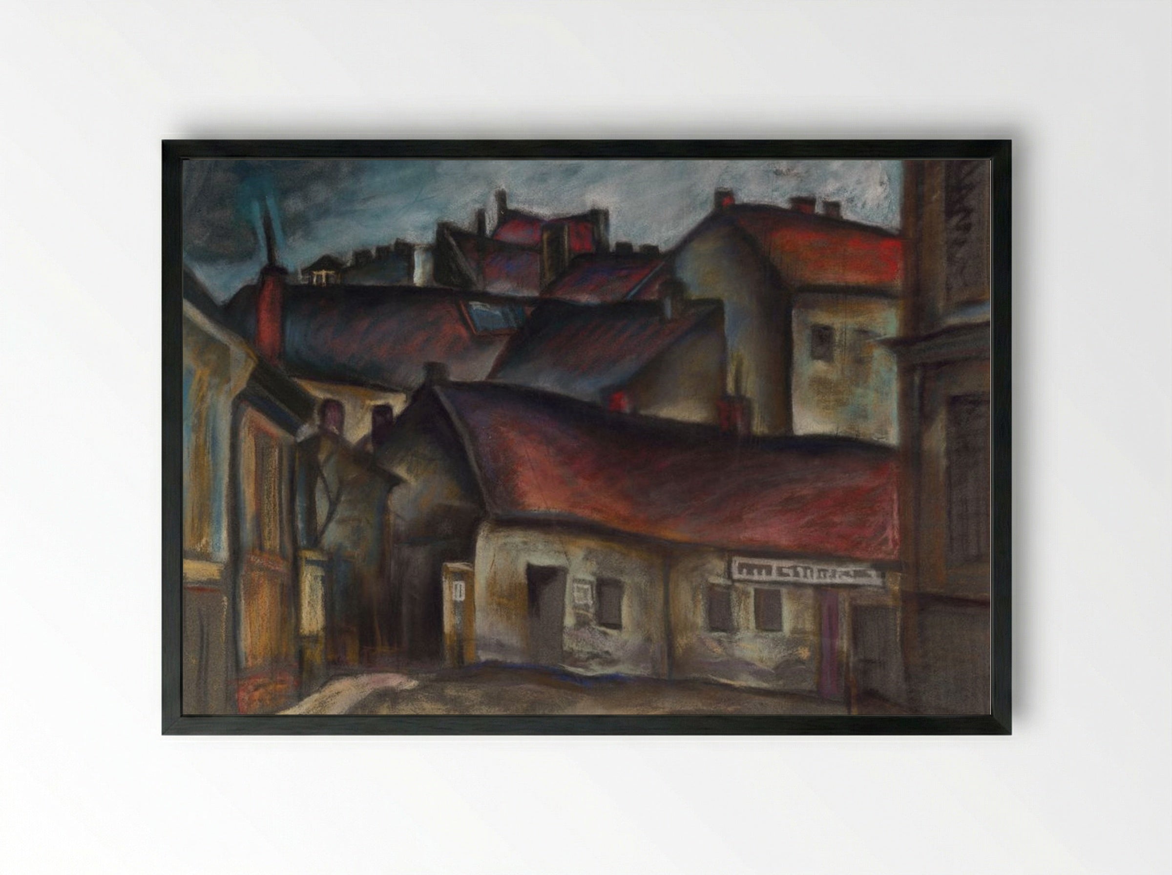 The Outskirts of the City - Konstantin Bauer - Framed Print Black