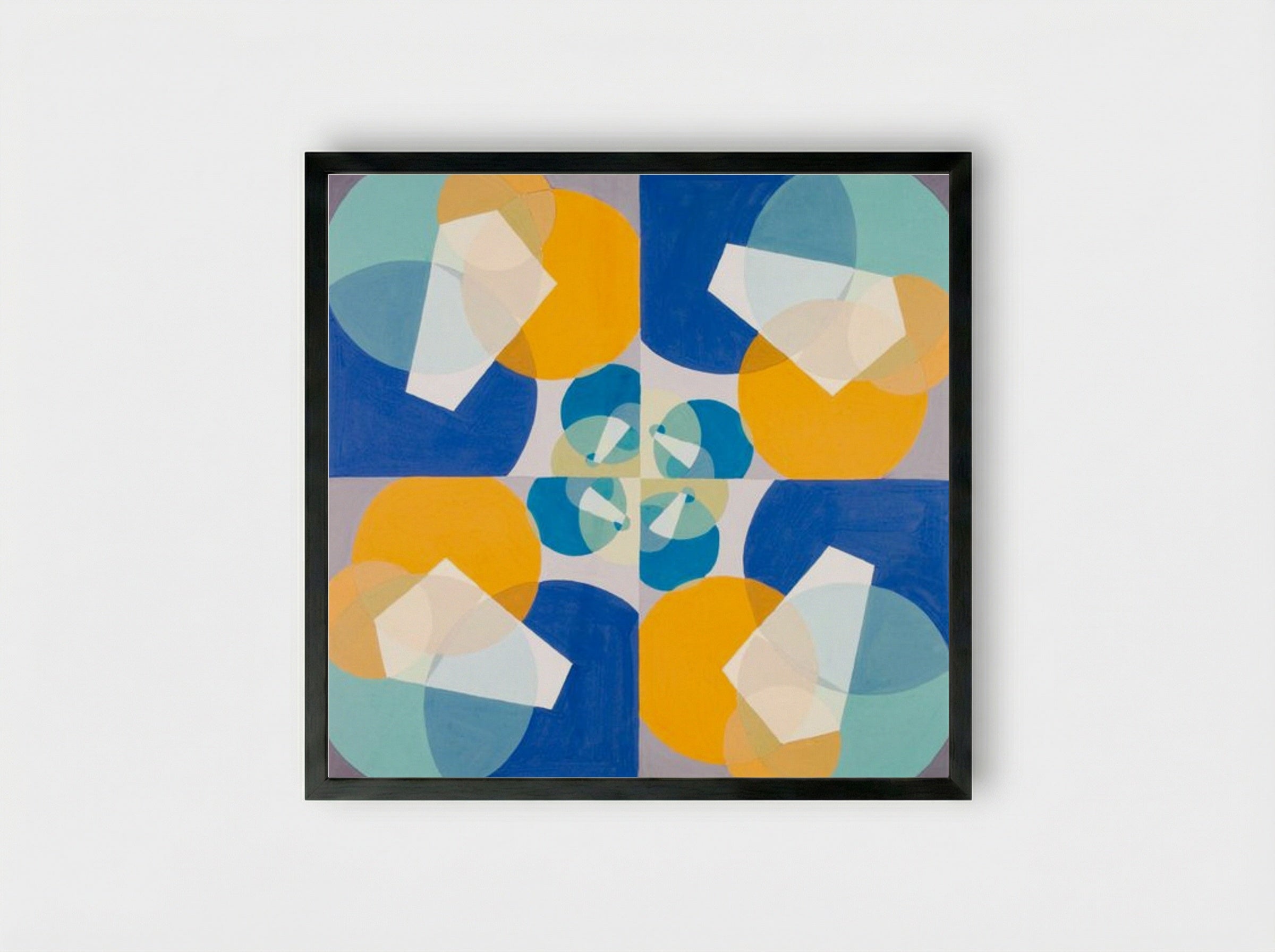 Green Squares - Joseph Schillinger - Framed Print Black