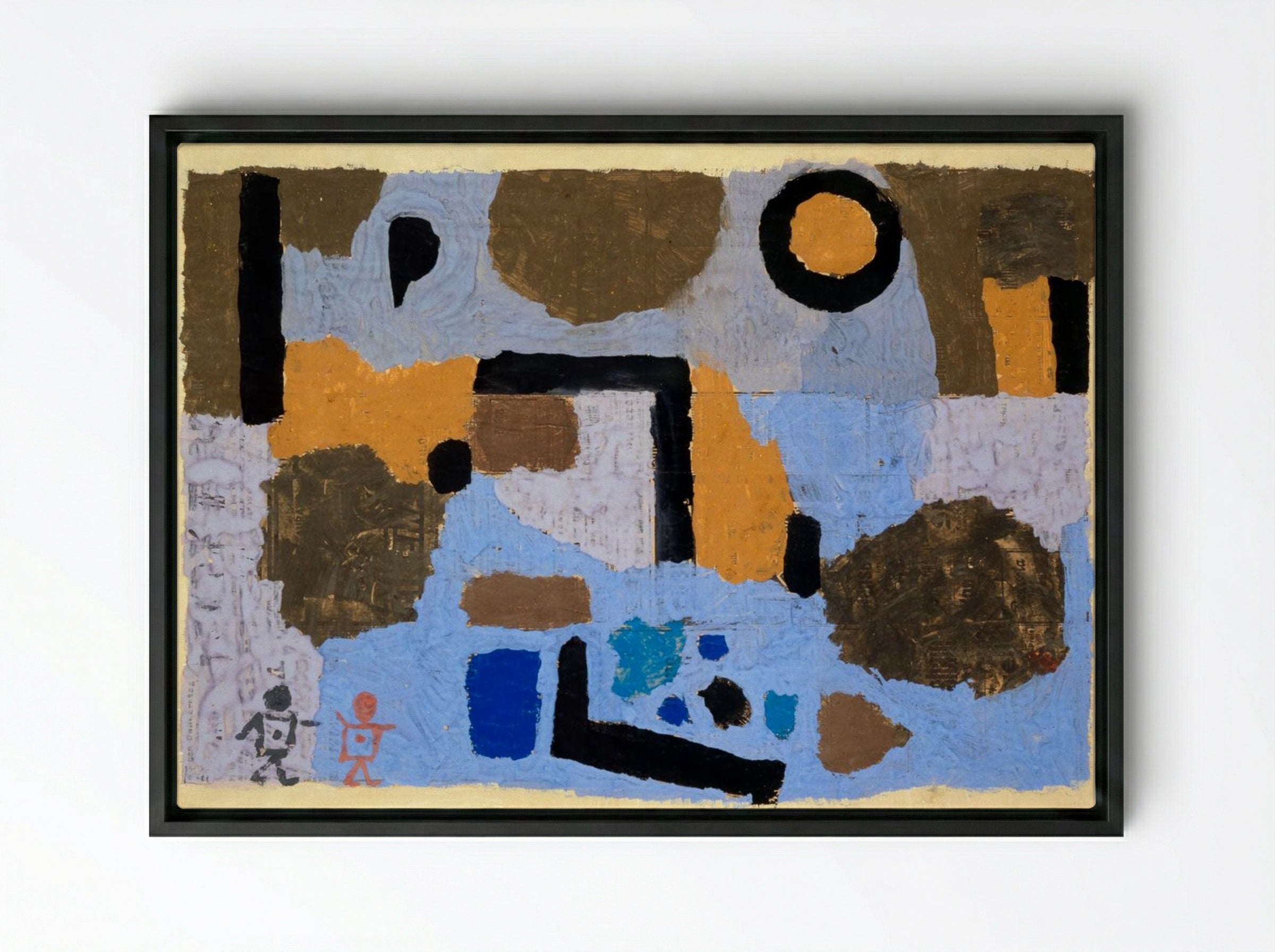 With the Two Lost Ones - Paul Klee - Framed Canvas Black