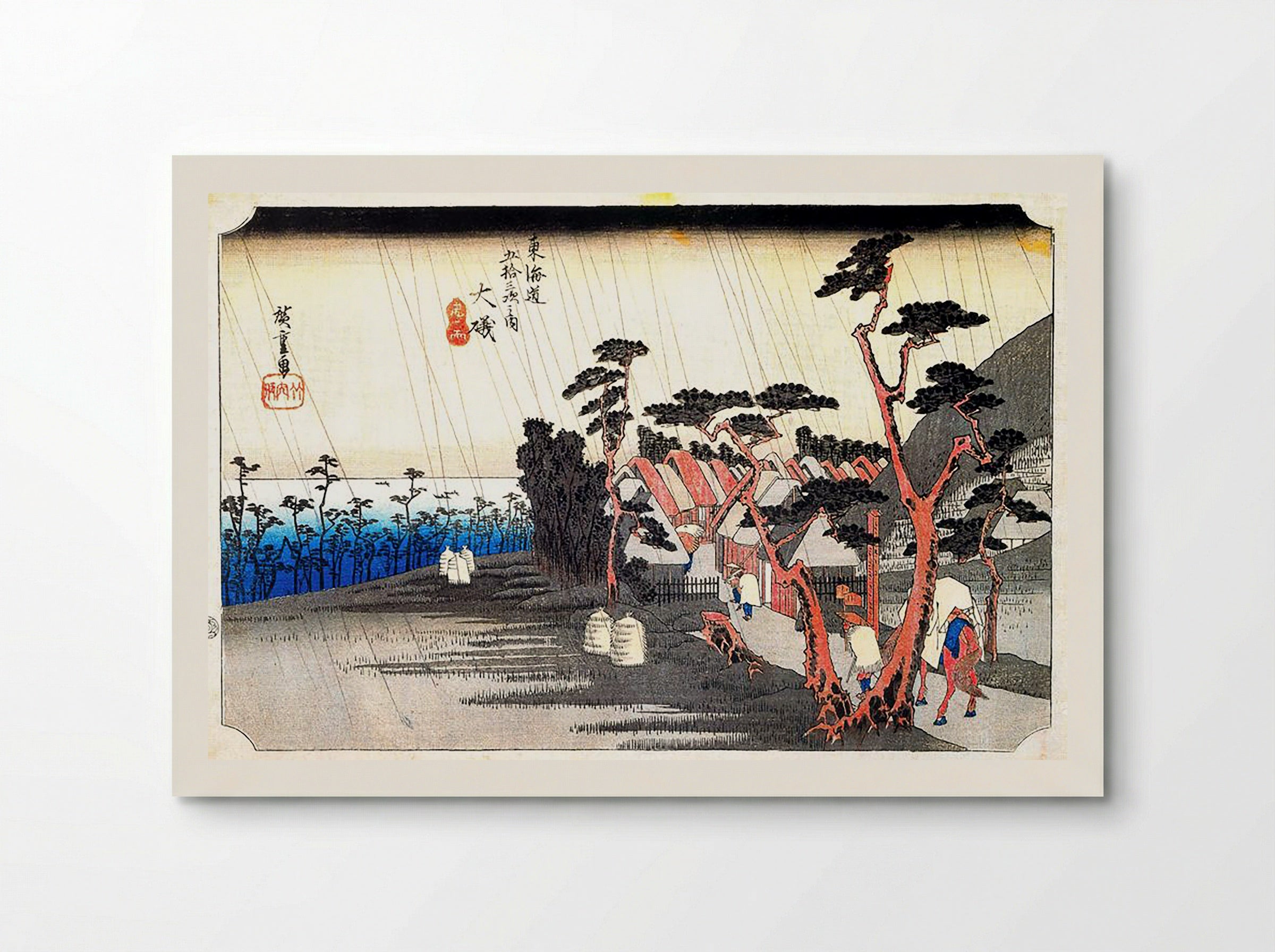 Oiso: Tora-ga-ame (Shower at Tora-ga-ame) - Utagawa Hiroshige - Poster