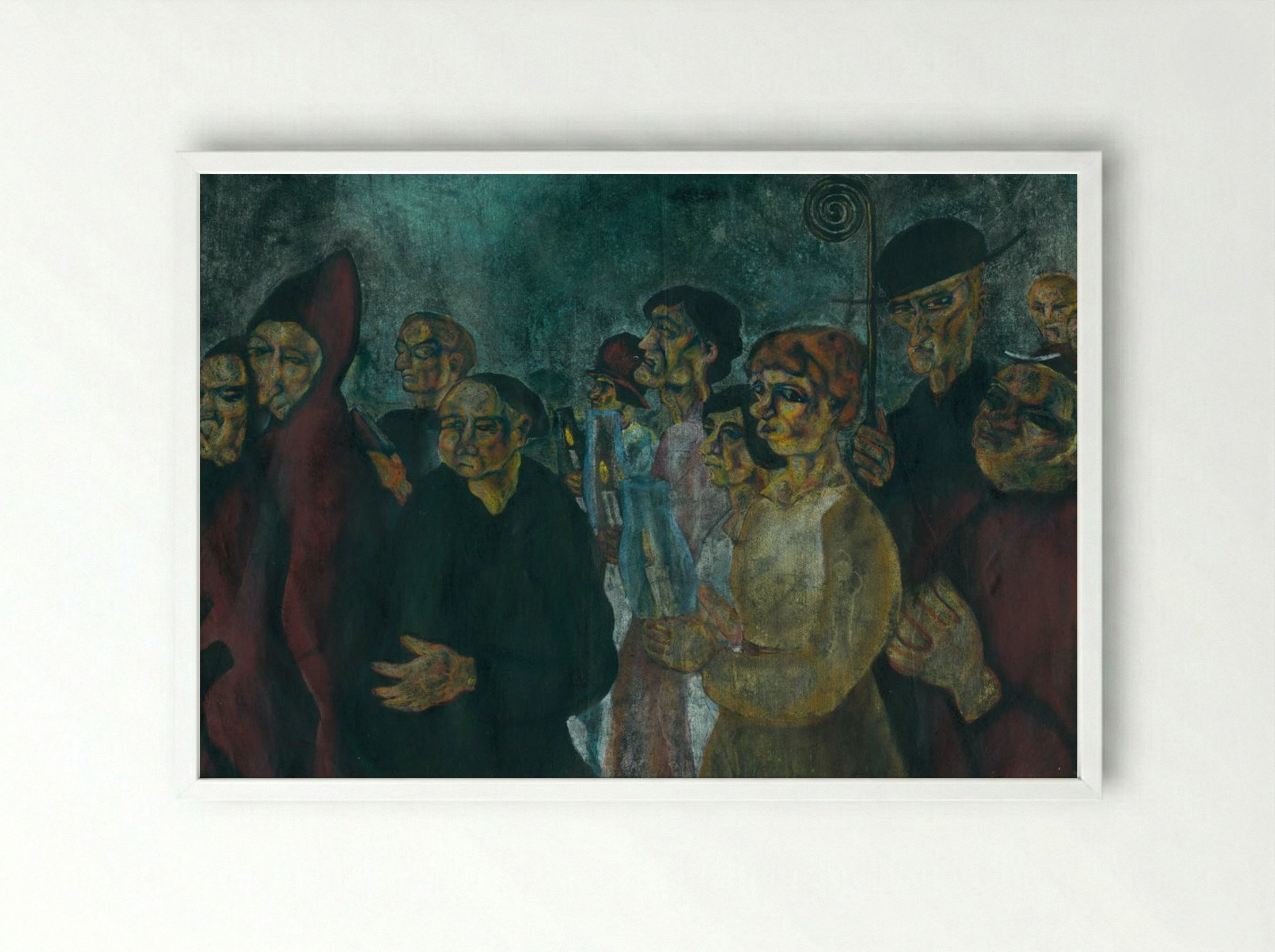 Procession of Virgins - Konstantin Bauer - Framed Print White