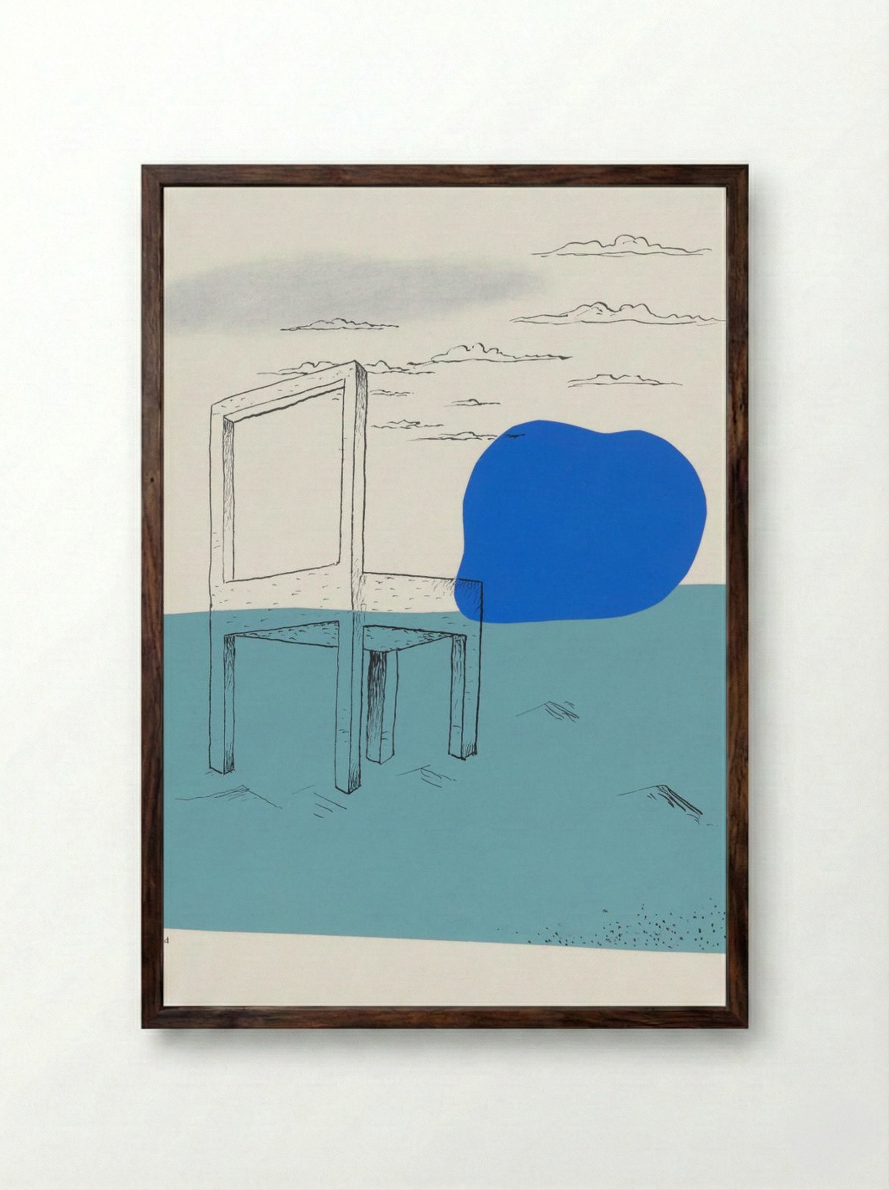 Landscape with a Chair - Mikuláš Galanda - Framed Print Dark Wood