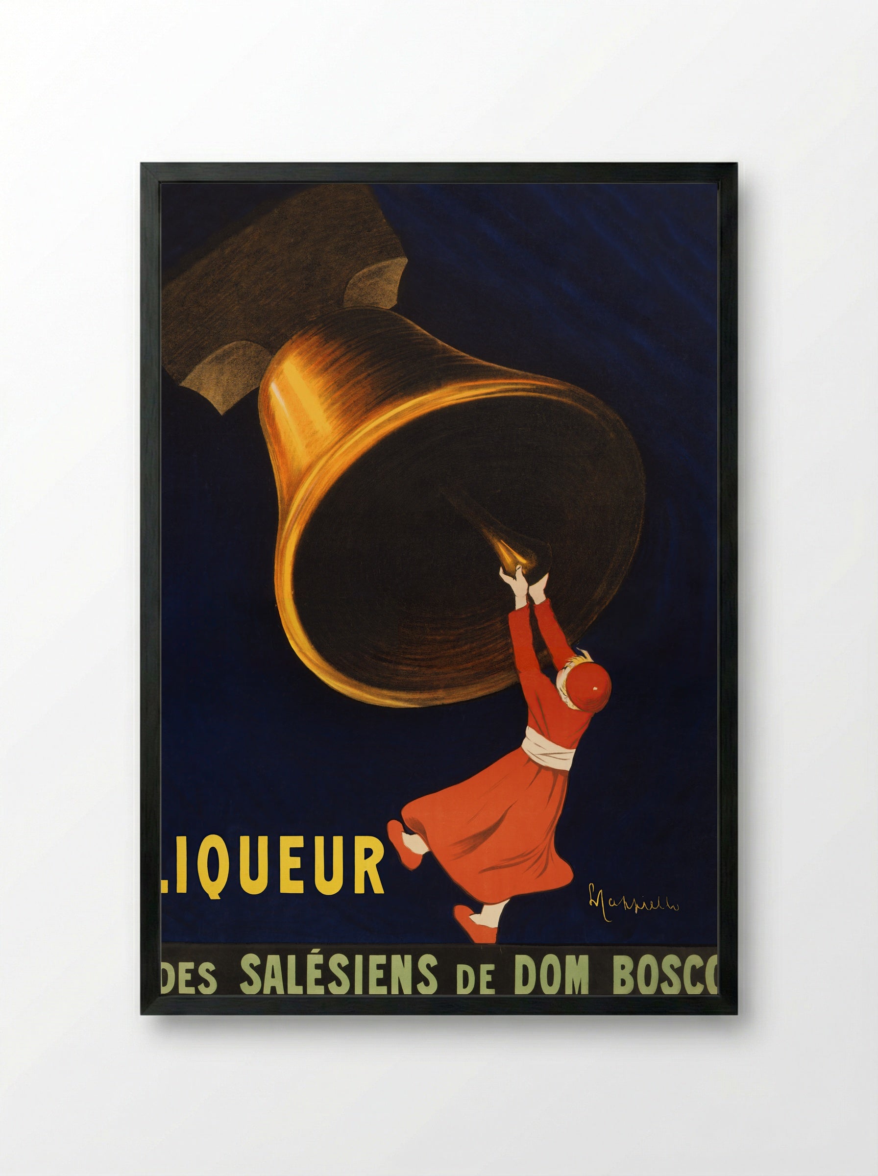 Angelus Liqueur des Salésiens de Dom Bosco - Leonetto Cappiello - Framed Print Black