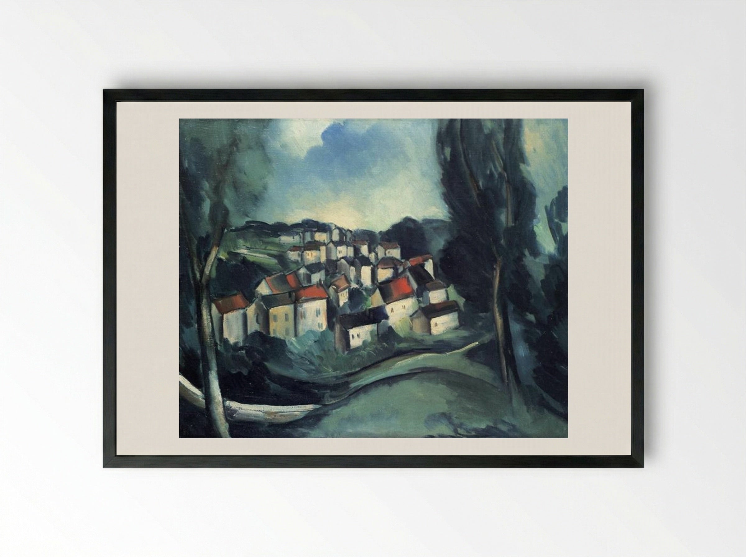 The Beautiful Village - Maurice de Vlaminck - Framed Print Black