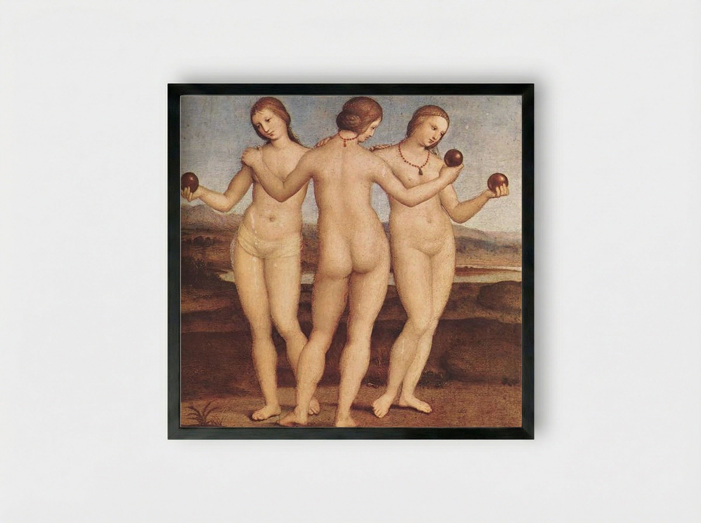 The Three Graces - Raphael - Framed Print Black
