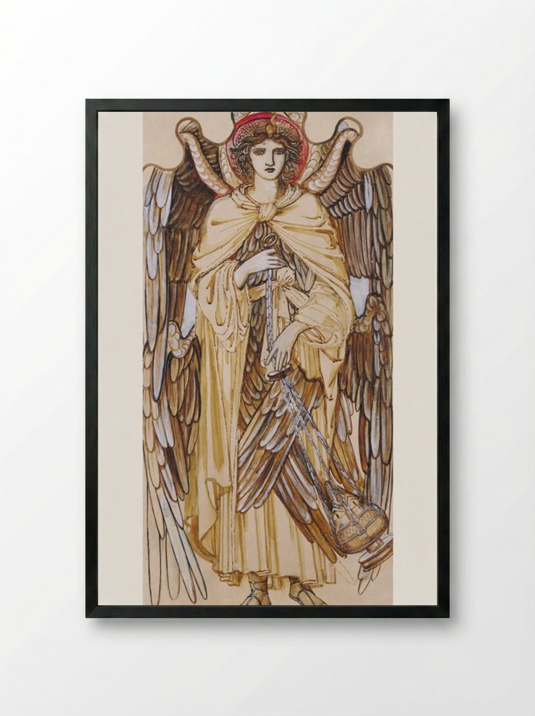The Angels of the Hierarchy - Seraphim - Edward Burne-Jones - Framed Print Black