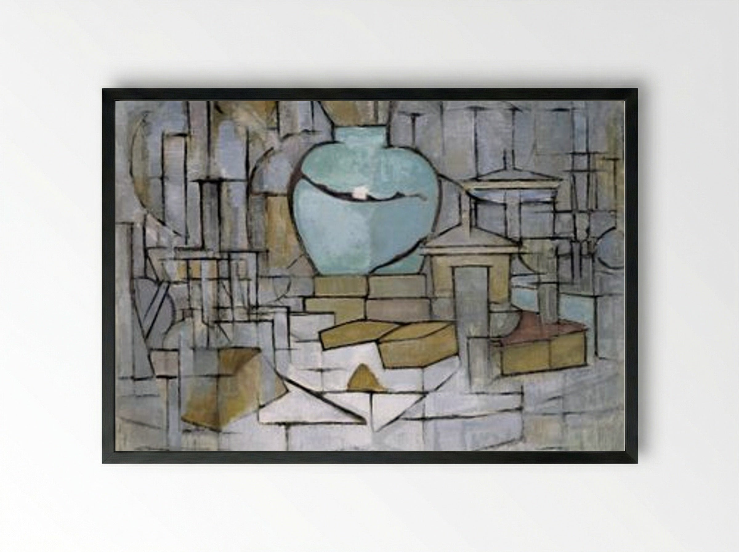 Still Life with Ginger Pot II - Piet Mondrian - Framed Print Black