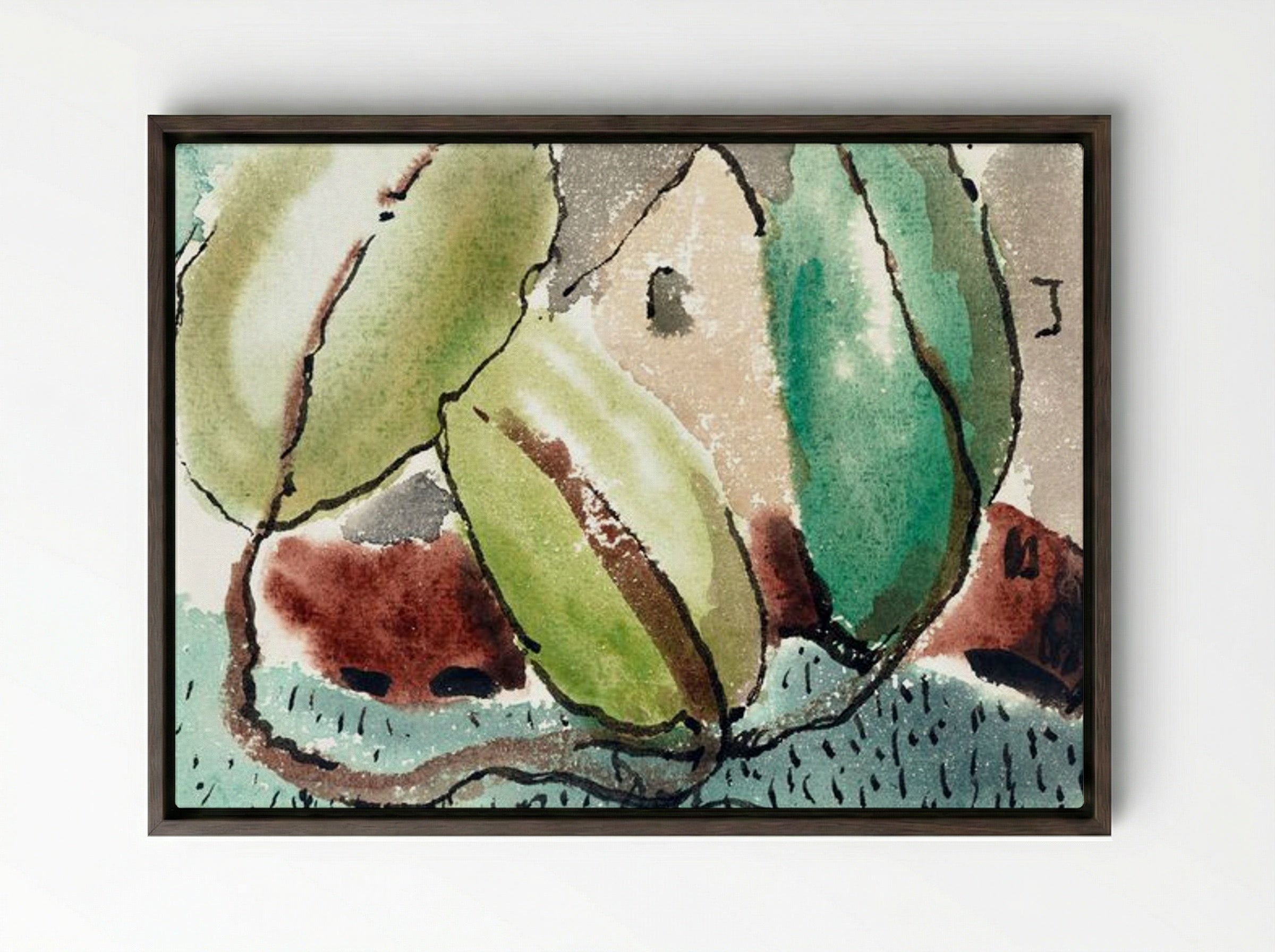 Dove's House with Trees - Arthur Dove - Framed Canvas Dark Wood