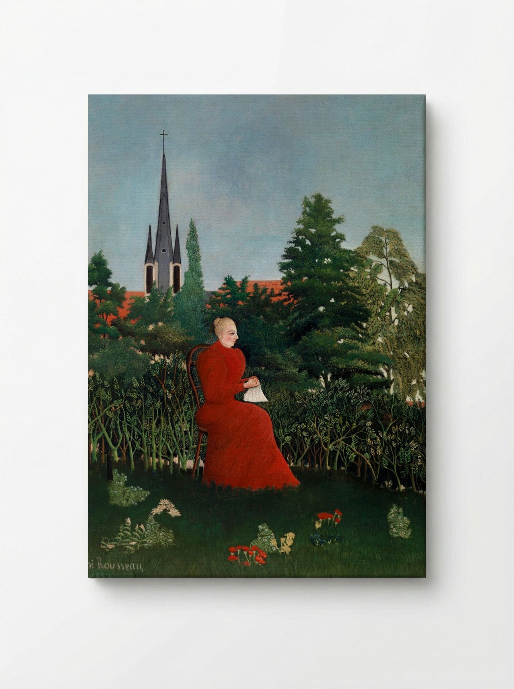 Portrait of a Woman in a Landscape - Henri Rousseau - Canvas