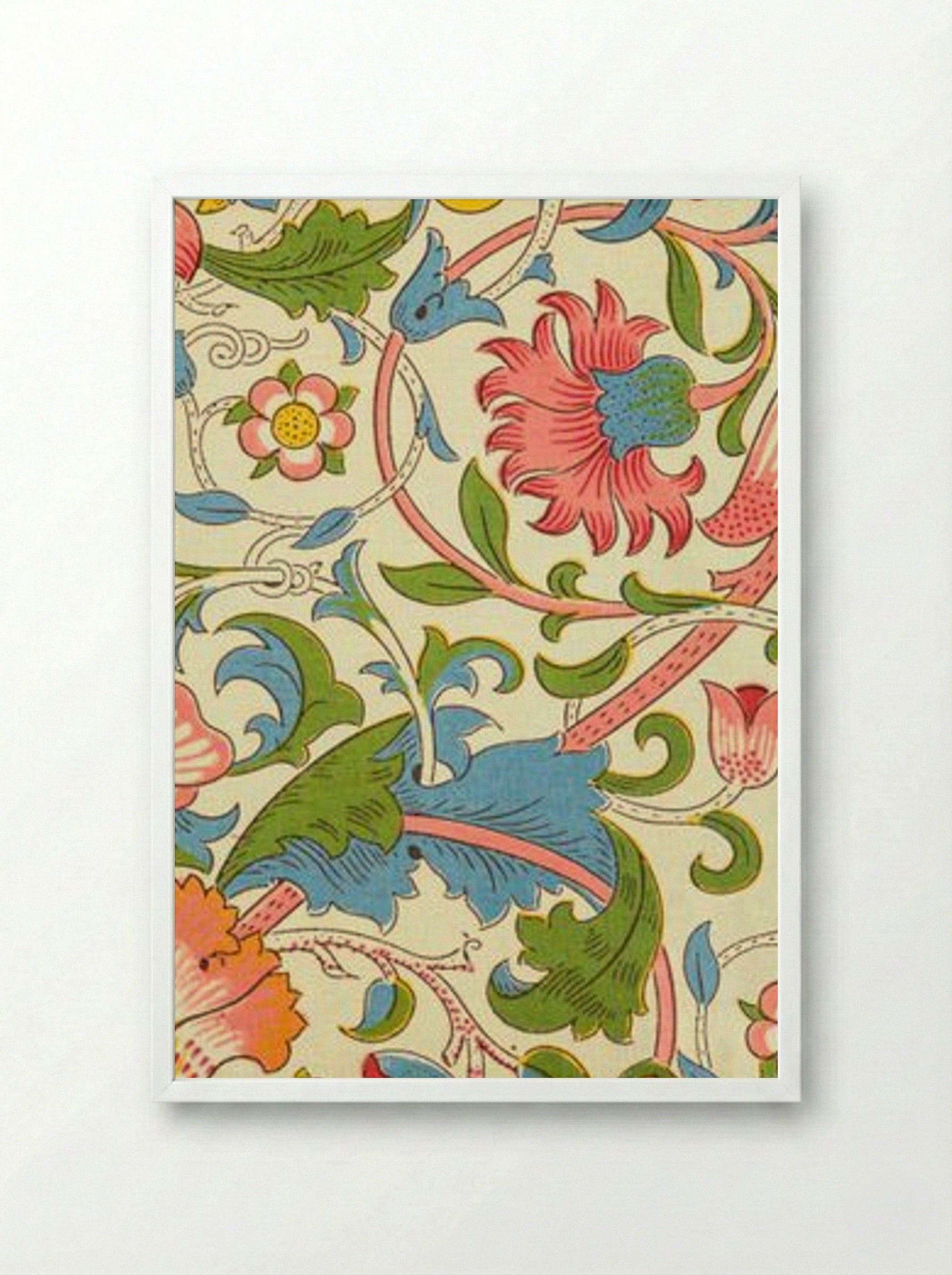 Lodden - William Morris - Framed Print White