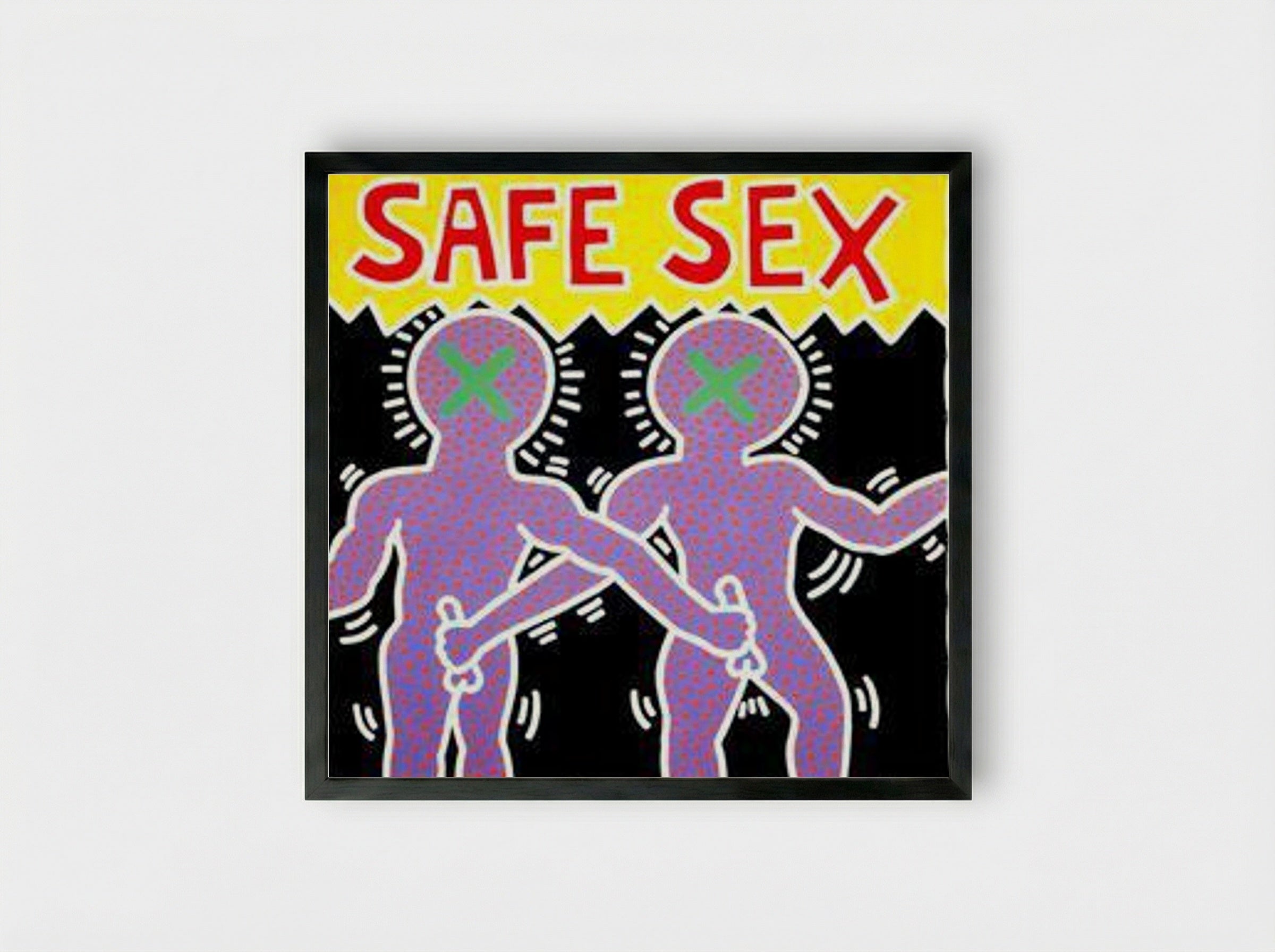 Safe Sex - Keith Haring - Framed Print Black