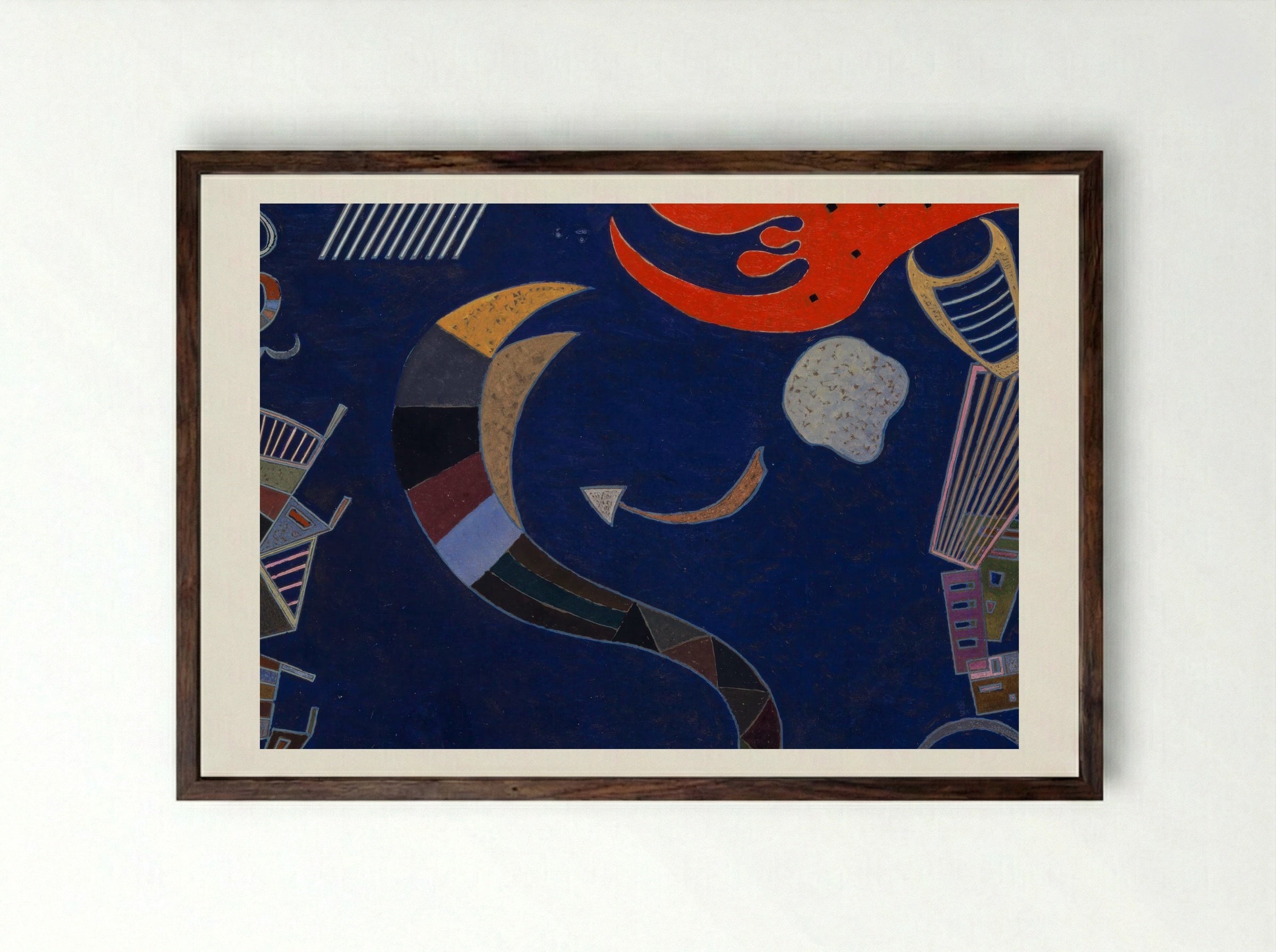 La flèche - Wassily Kandinsky - Framed Print Dark Wood