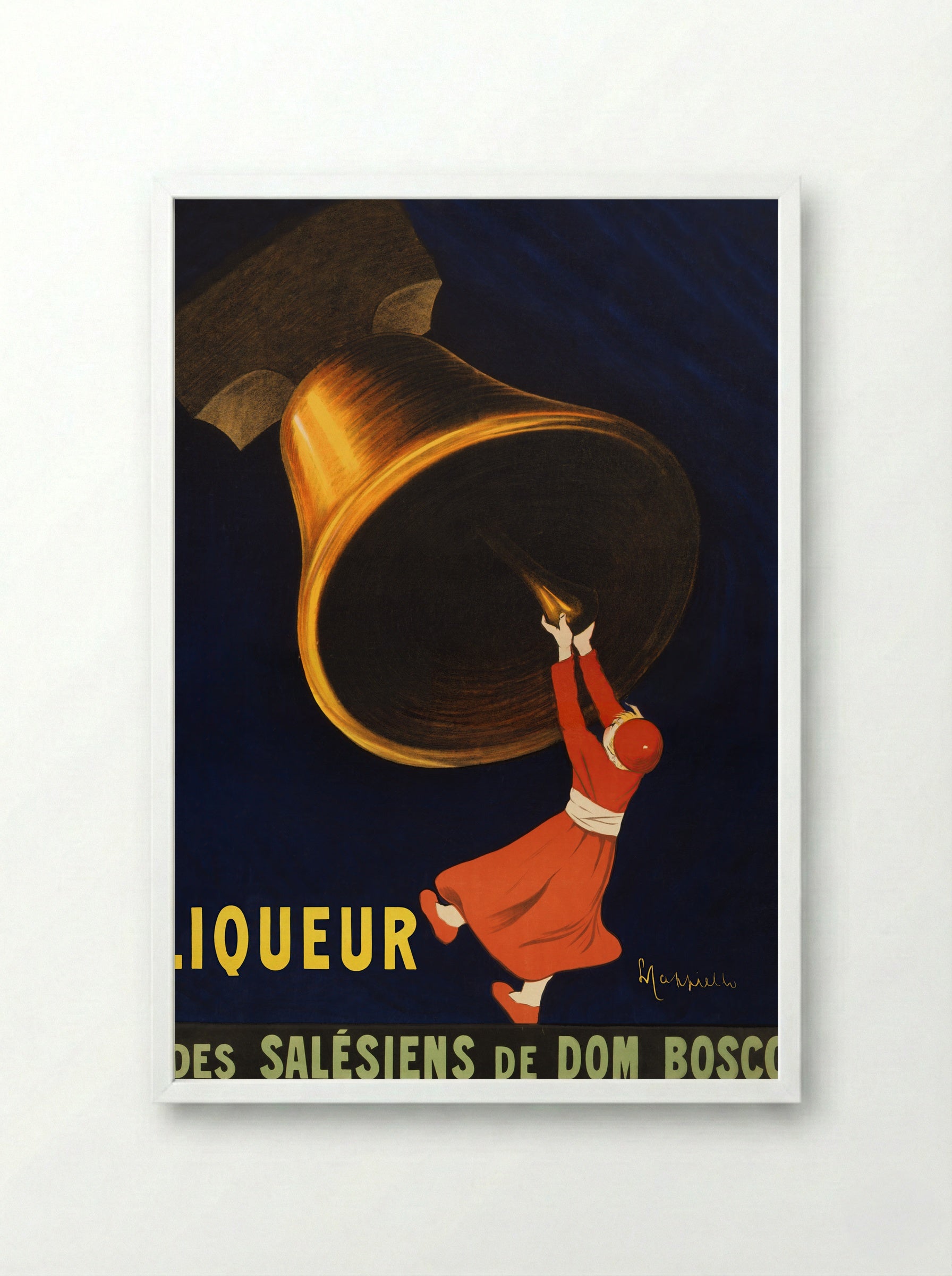 Angelus Liqueur des Salésiens de Dom Bosco - Leonetto Cappiello - Framed Print White