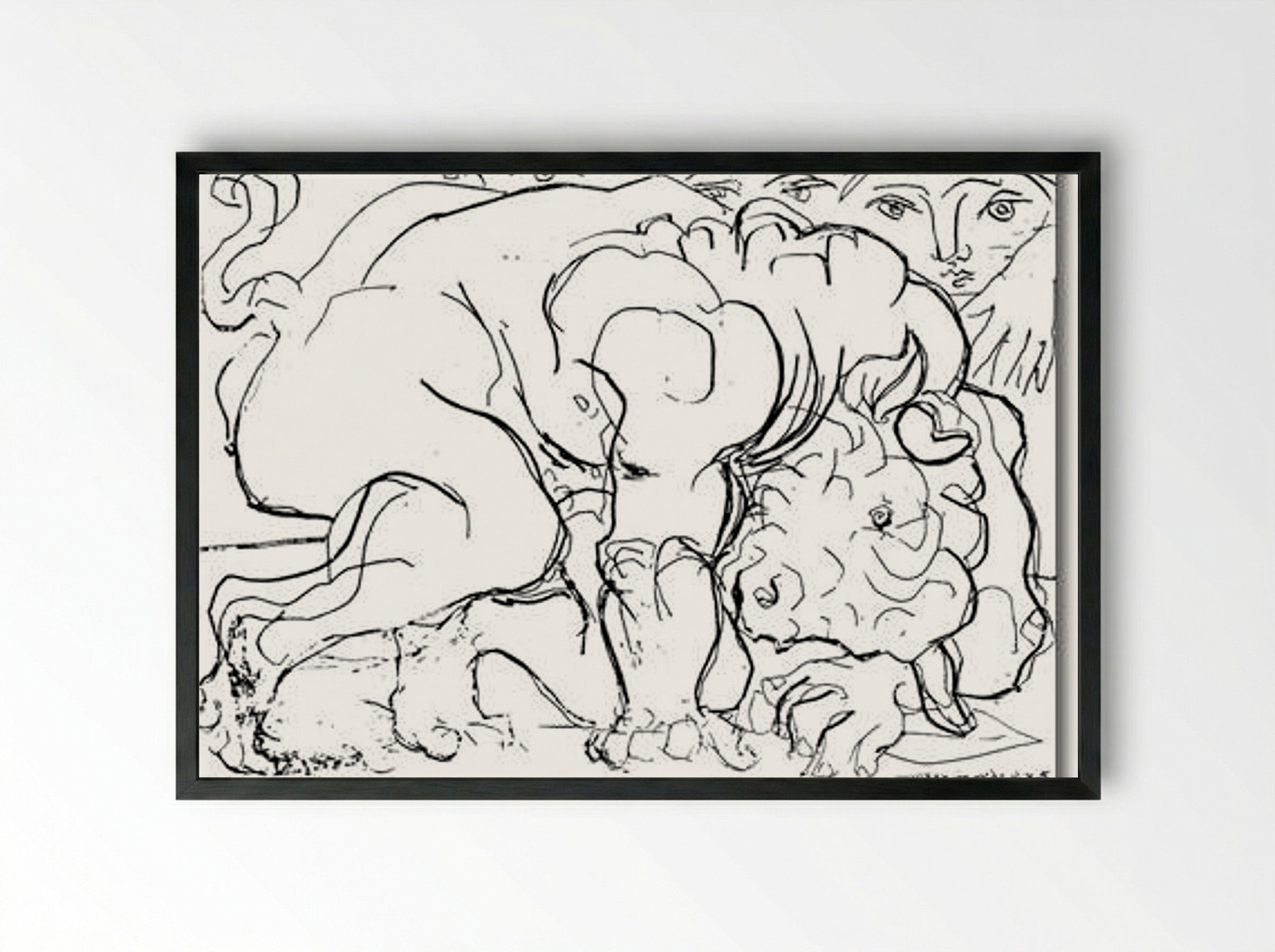 Minotaur is Wounded - Pablo Picasso - Framed Print Black
