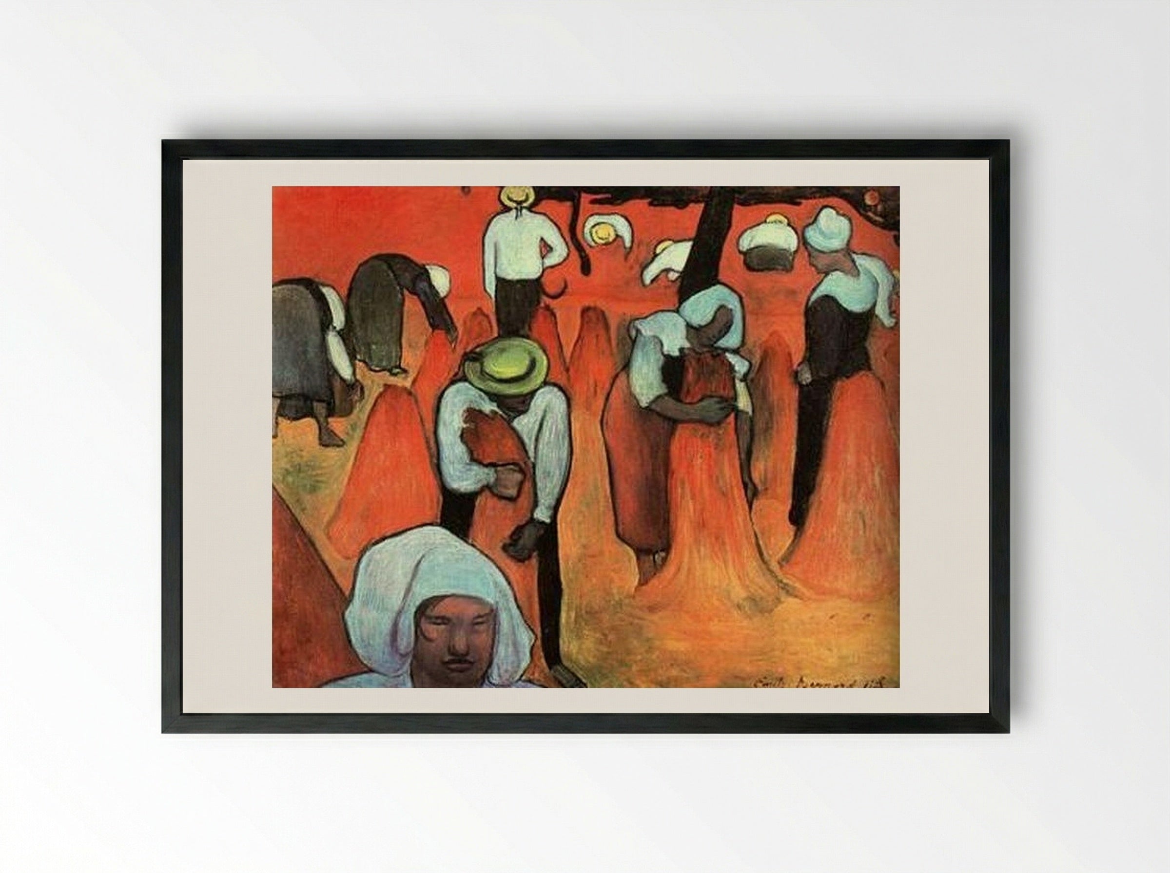 Buckwheat Harvesters at Pont-Aven - Émile Bernard - Framed Print Black