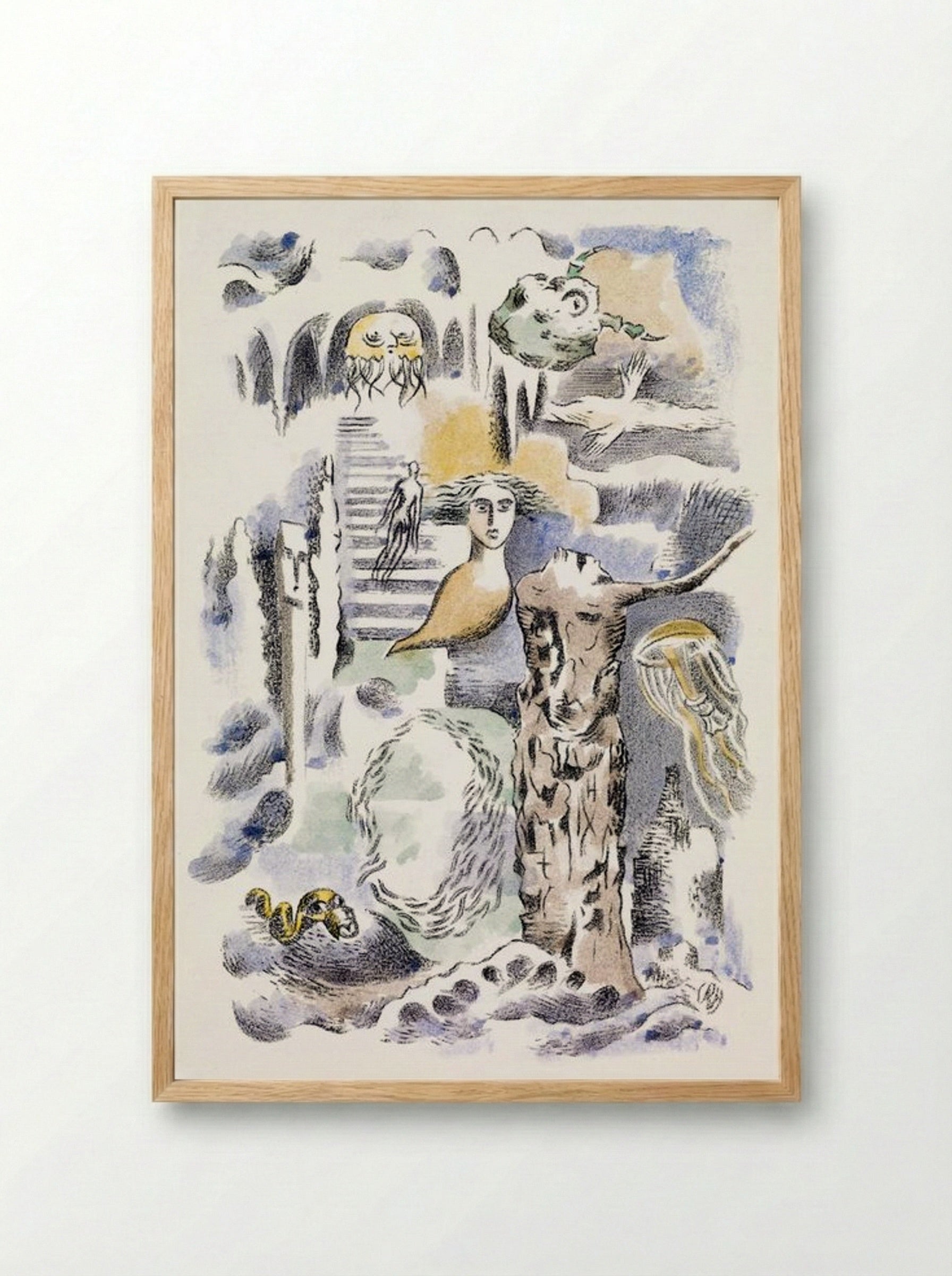 Design for Urne Buriall and Ghosts - Paul Nash - Framed Print Wood