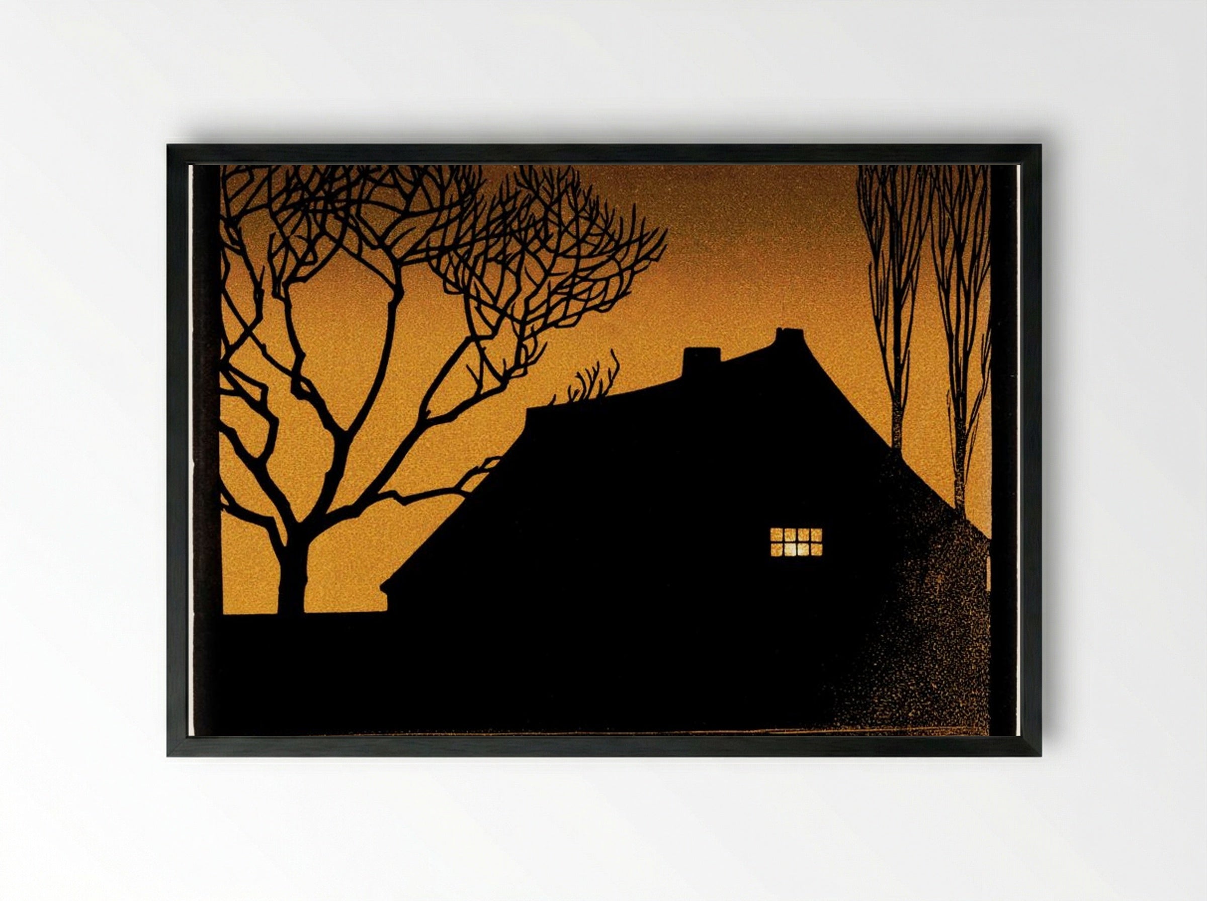 Winter Evening - Julie de Graag - Framed Print Black