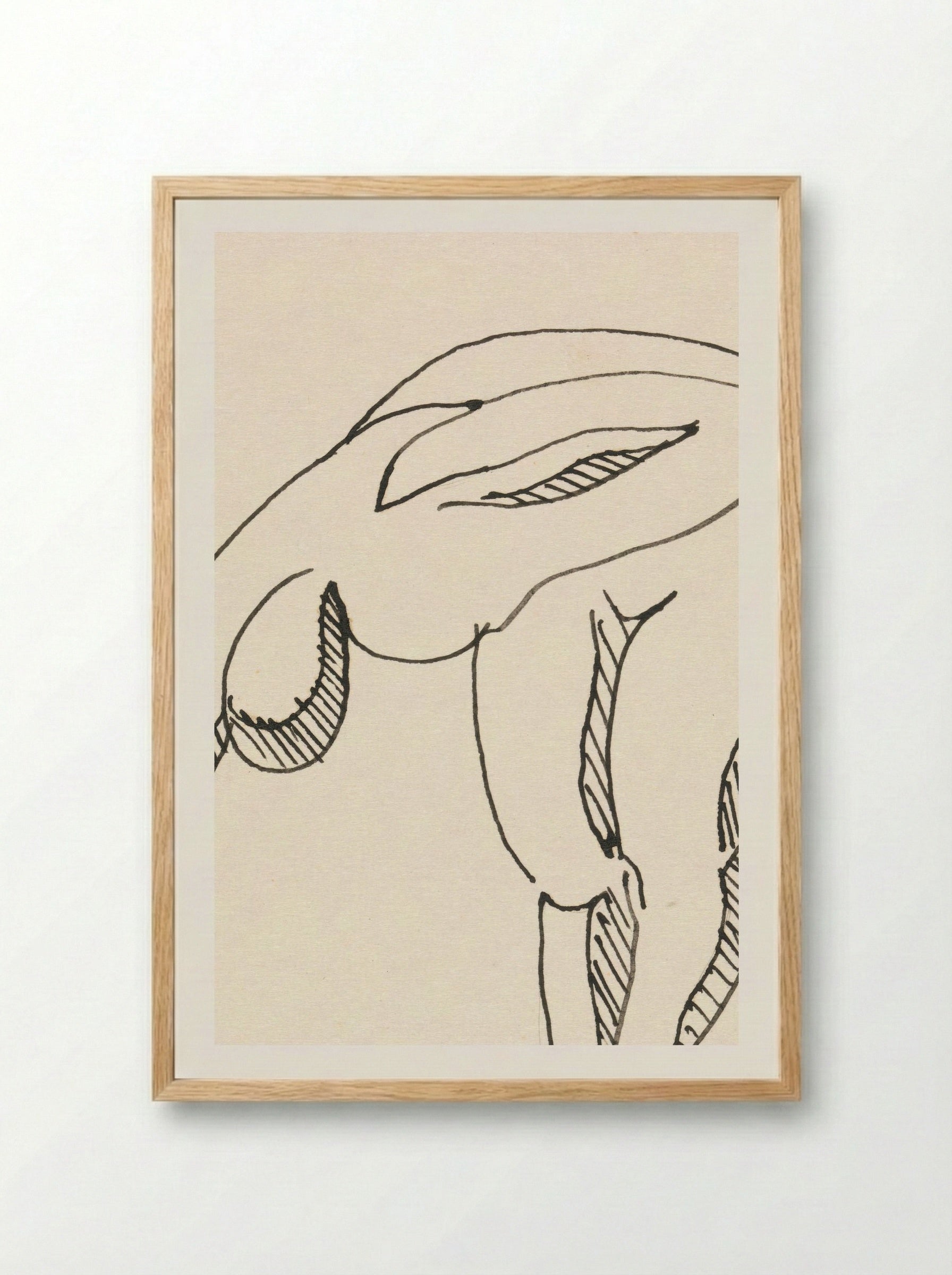 Study of a Bowing Figure - Egon Schiele - Framed Print Wood