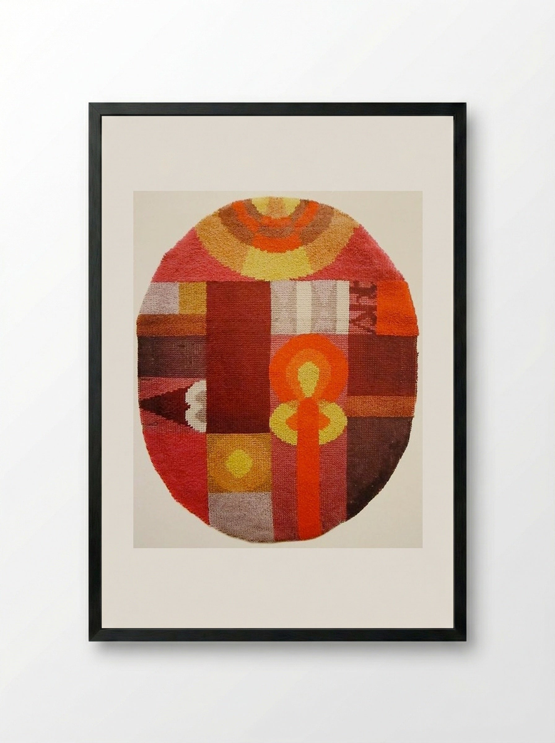 Oval Composition with Abstract Motifs - Sophie Taeuber-Arp - Framed Print Black