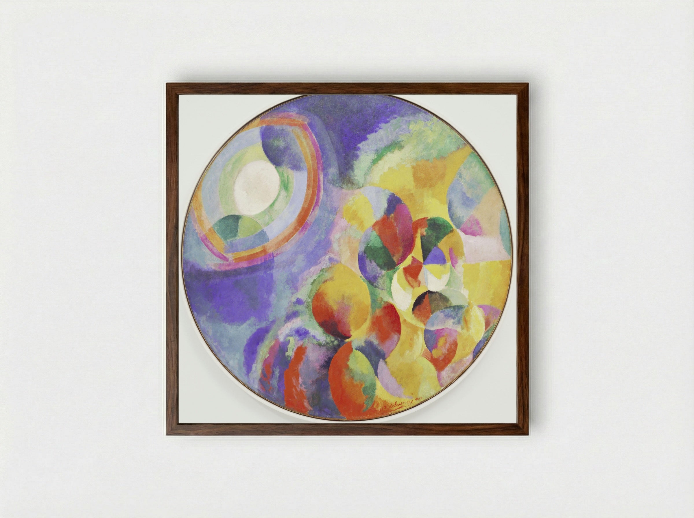 Simultaneous Contrasts: Sun and Moon - Robert Delaunay - Framed Print Dark Wood