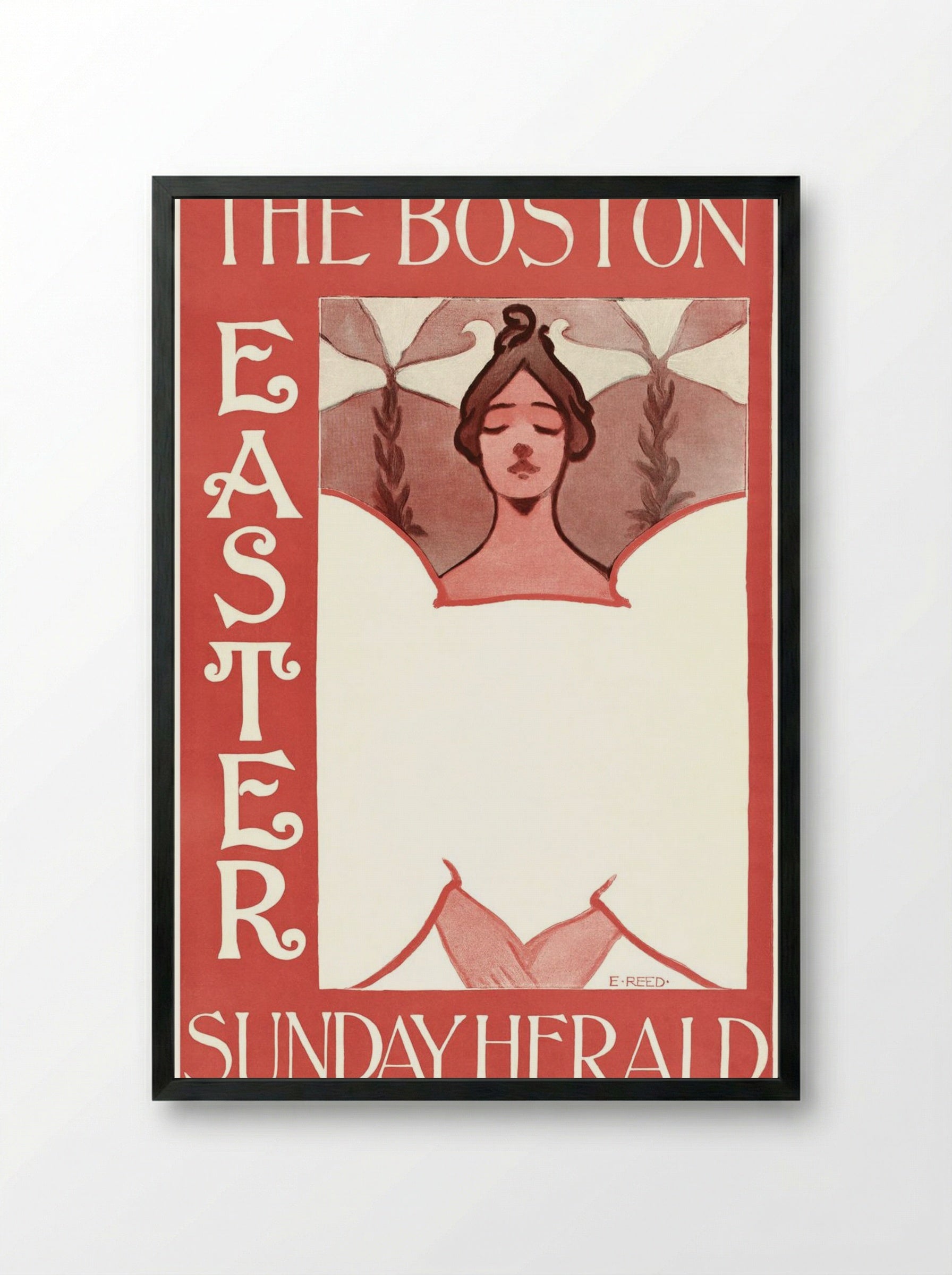 The Boston Easter Sunday Herald - Ethel Reed - Framed Print Black