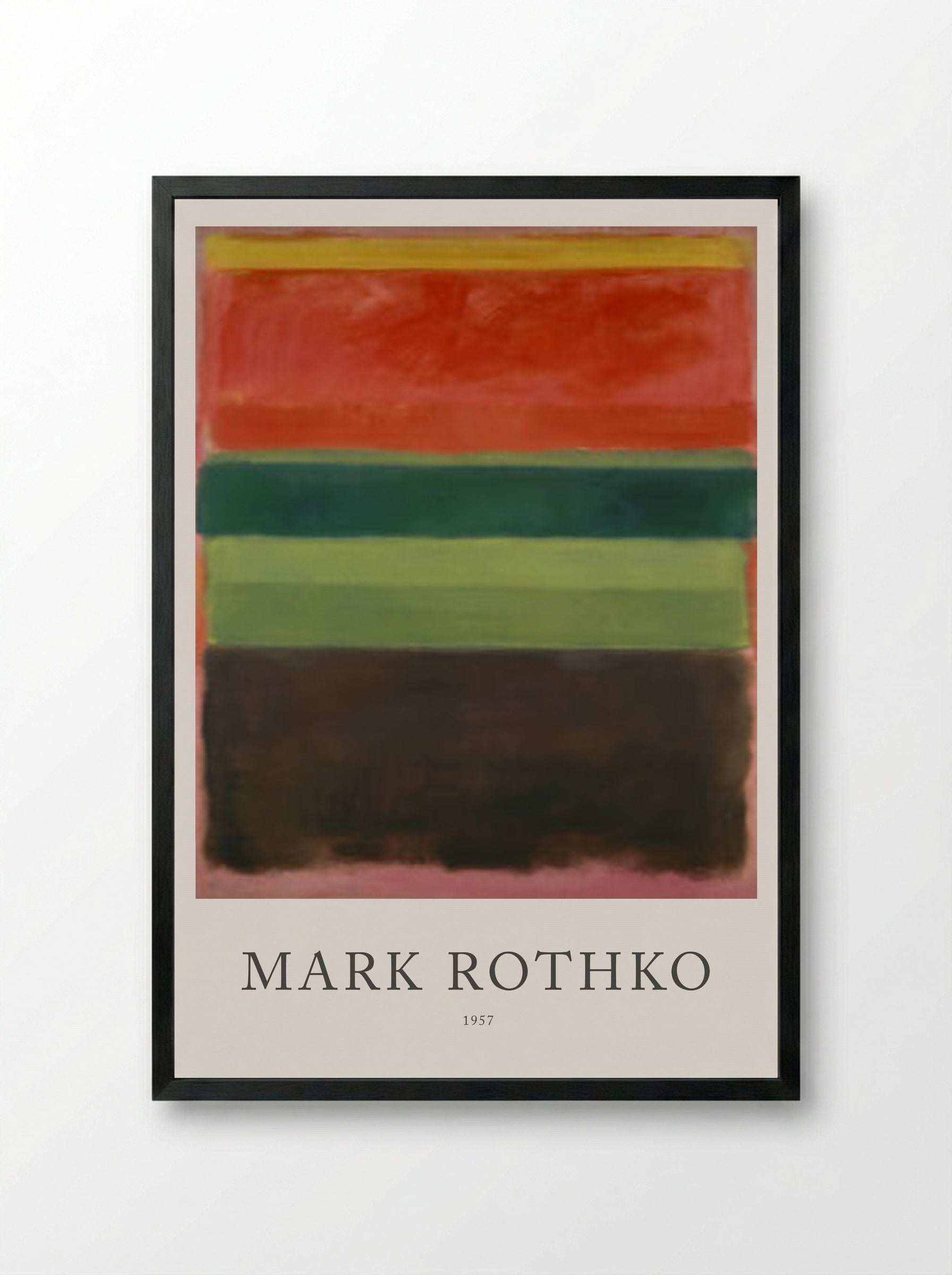 Untitled (Multiform Painting, 1957) - Mark Rothko - Framed Print Black