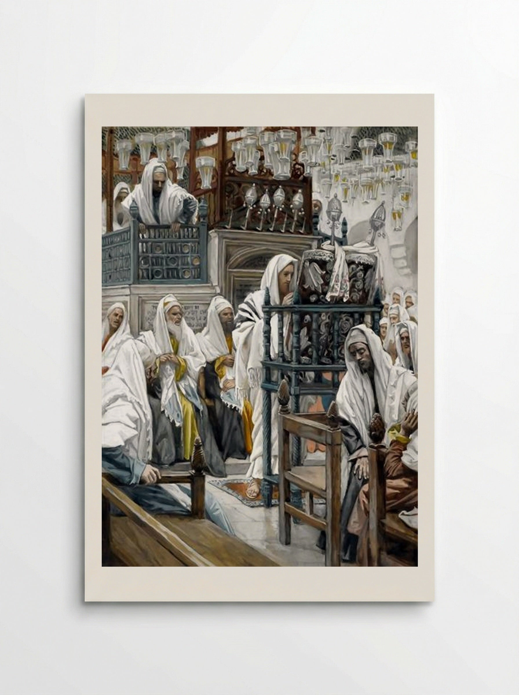 Jesus Unrolls the Book in the Synagogue - James Tissot - Poster