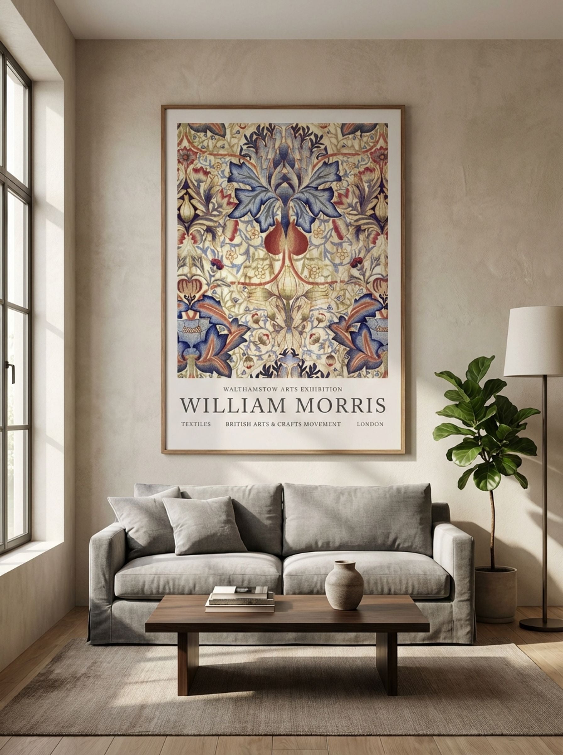 Acanthus Embroidered Panel - William Morris - Lifestyle