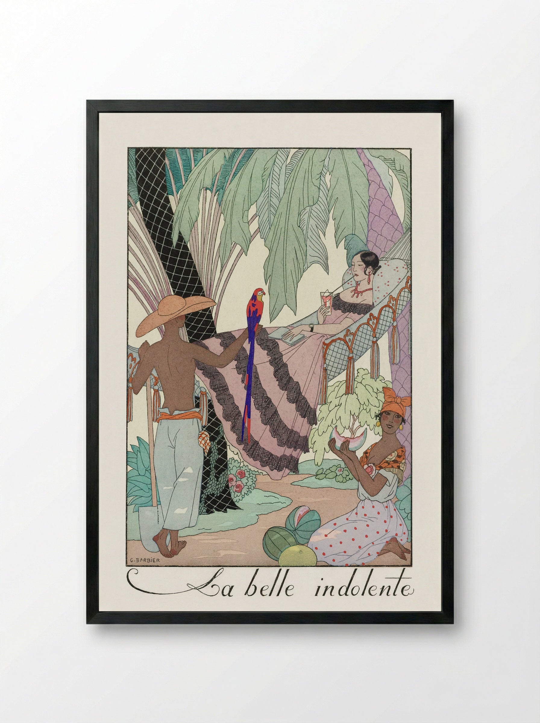 La Belle Indolente - George Barbier - Framed Print Black