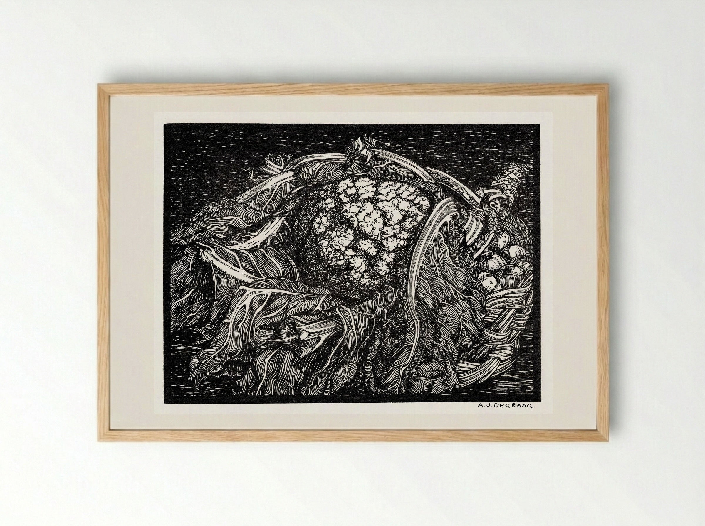 Cauliflower - Julie de Graag - Framed Print Wood