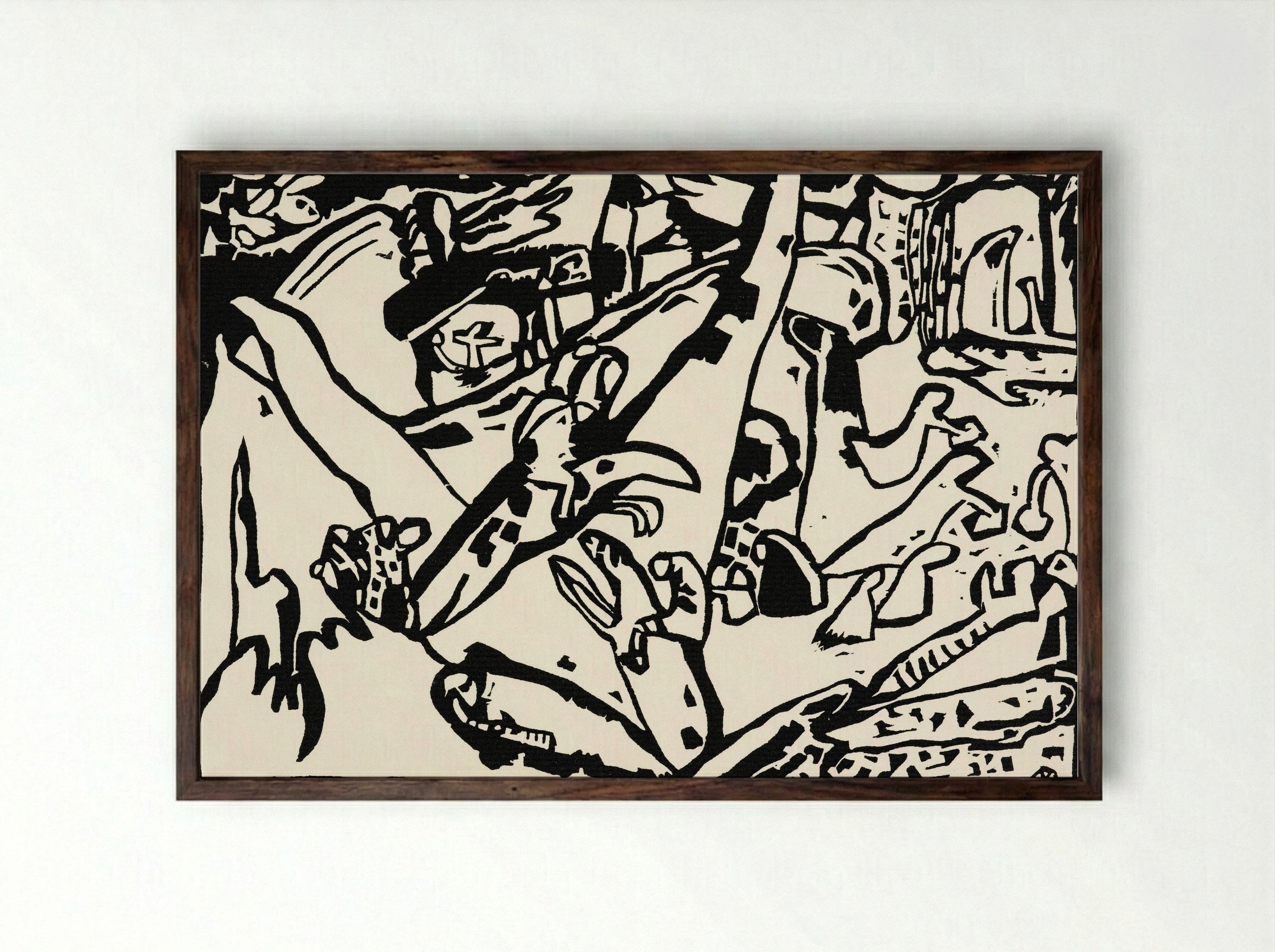 Composition 2 - Wassily Kandinsky - Framed Print Dark Wood