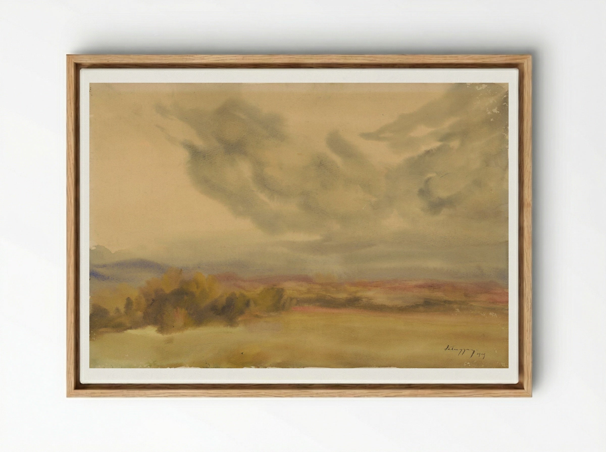 Clouds Over a Plain - Zolo Palugyay - Framed Canvas Wood