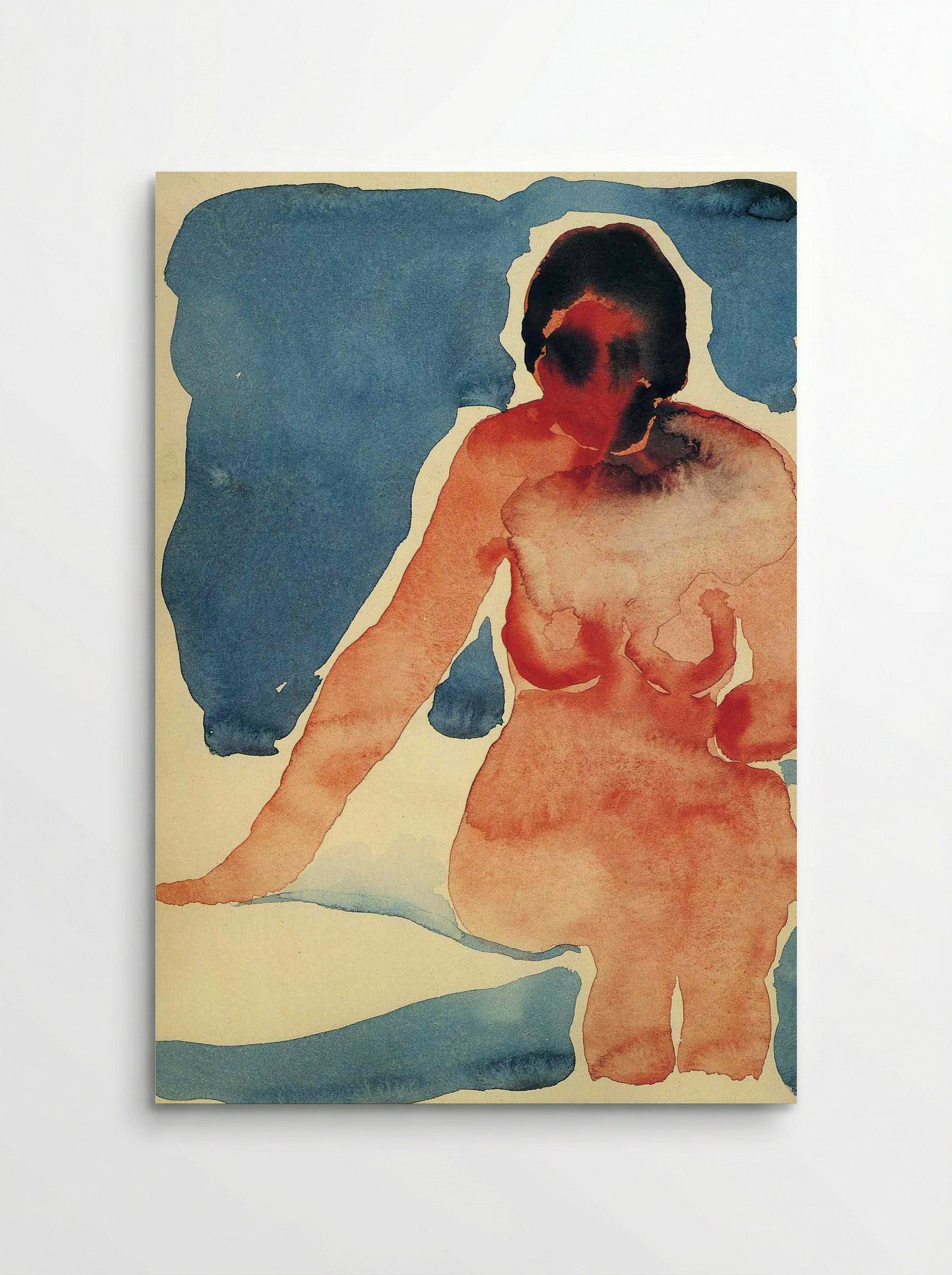 Seated Nude (Watercolour Study) - Fine Art Print - Poster