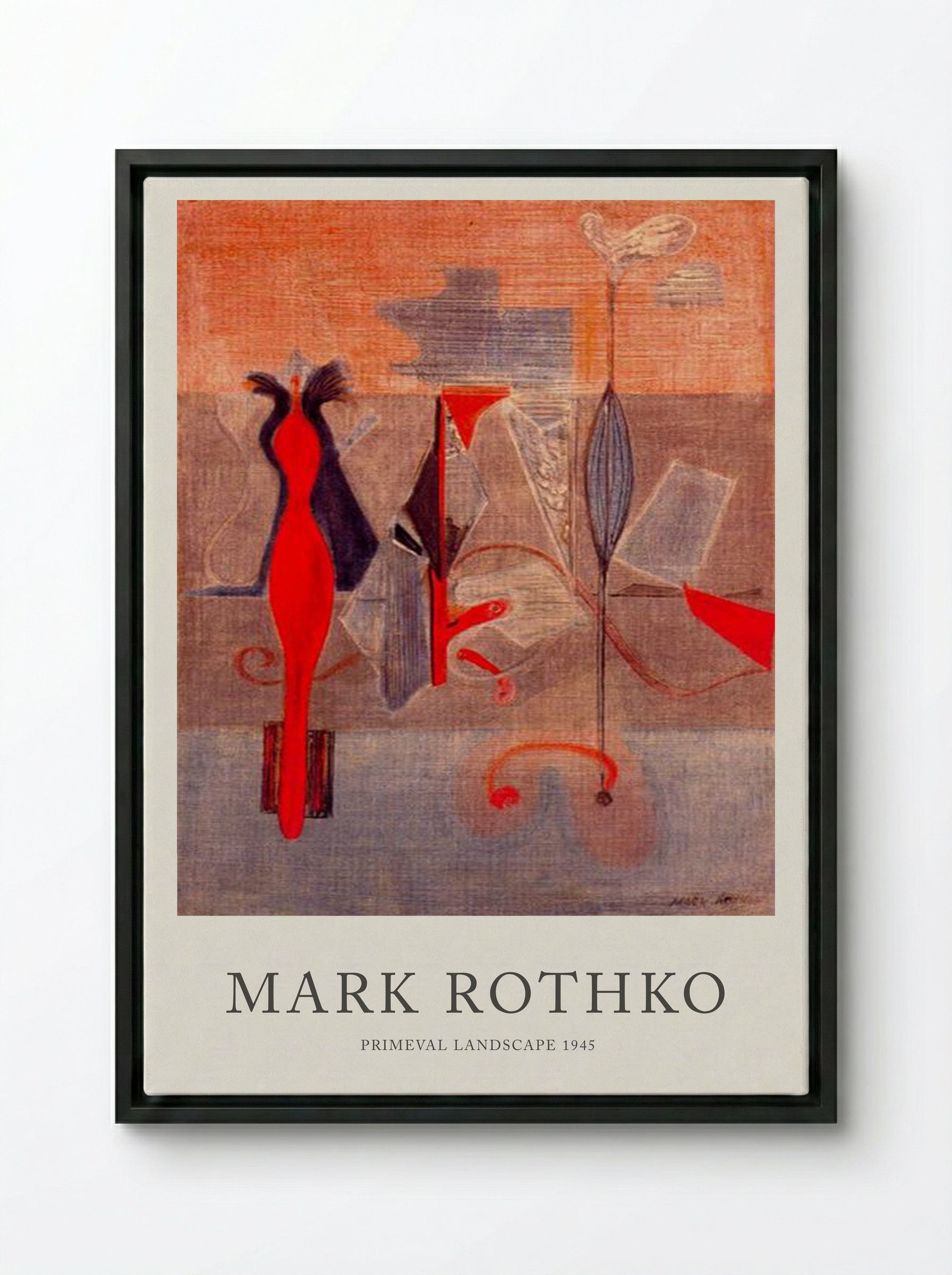 Primeval Landscape - Mark Rothko - Framed Canvas Black