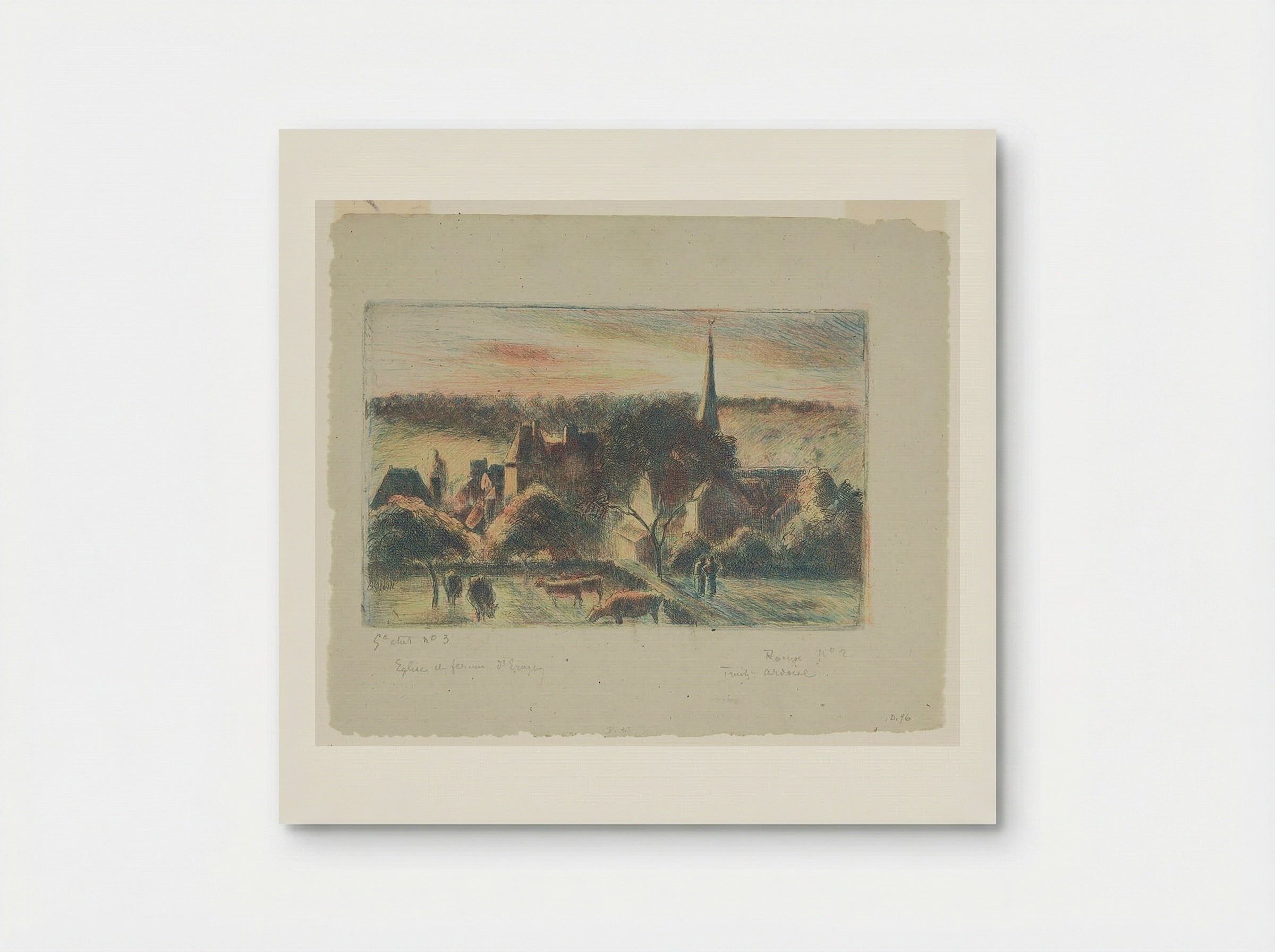 Church and Farm at Eragny - Camille Pissarro - Poster