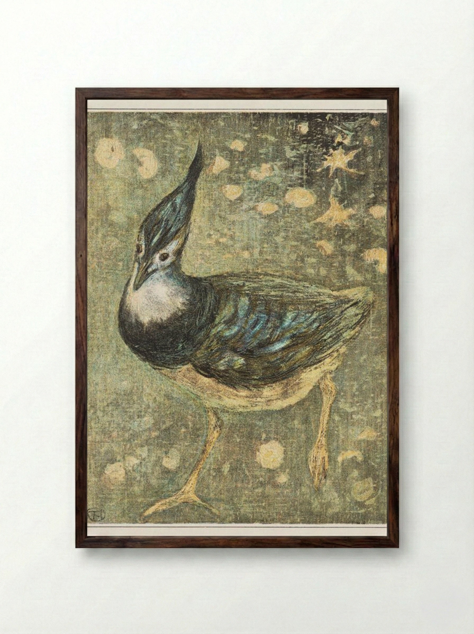 Kievit (Lapwing) - Theo van Hoytema - Framed Print Dark Wood