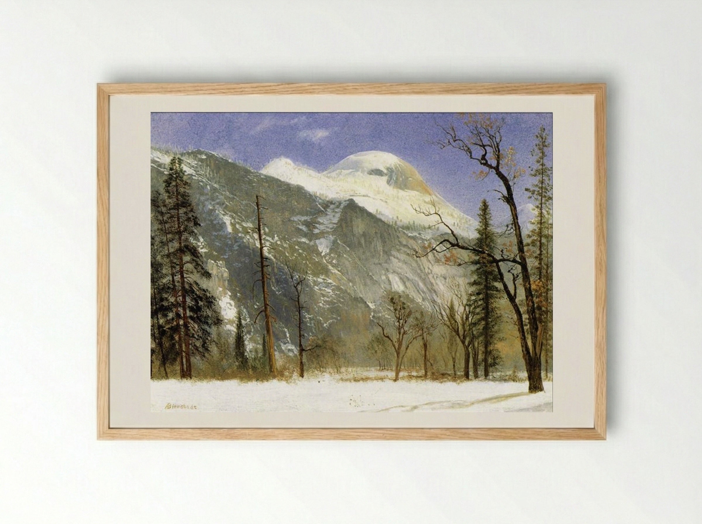 Winter in Yosemite Valley - Albert Bierstadt - Framed Print Wood