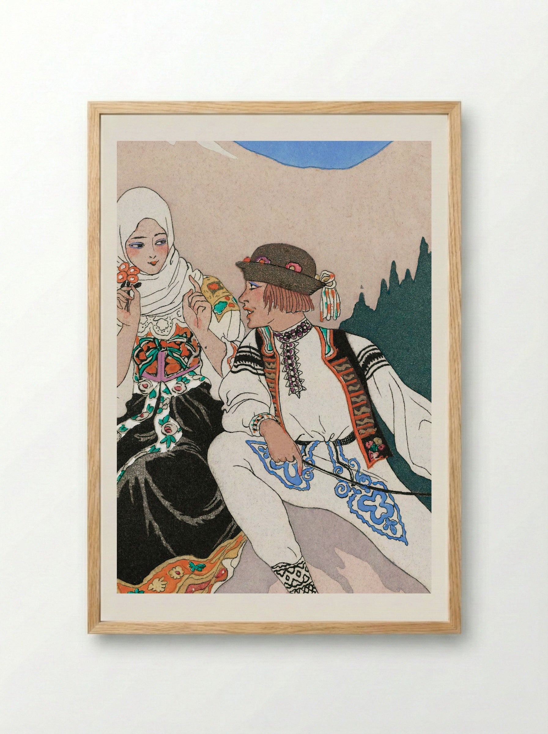 Le Langage des Fleurs - George Barbier - Framed Print Wood