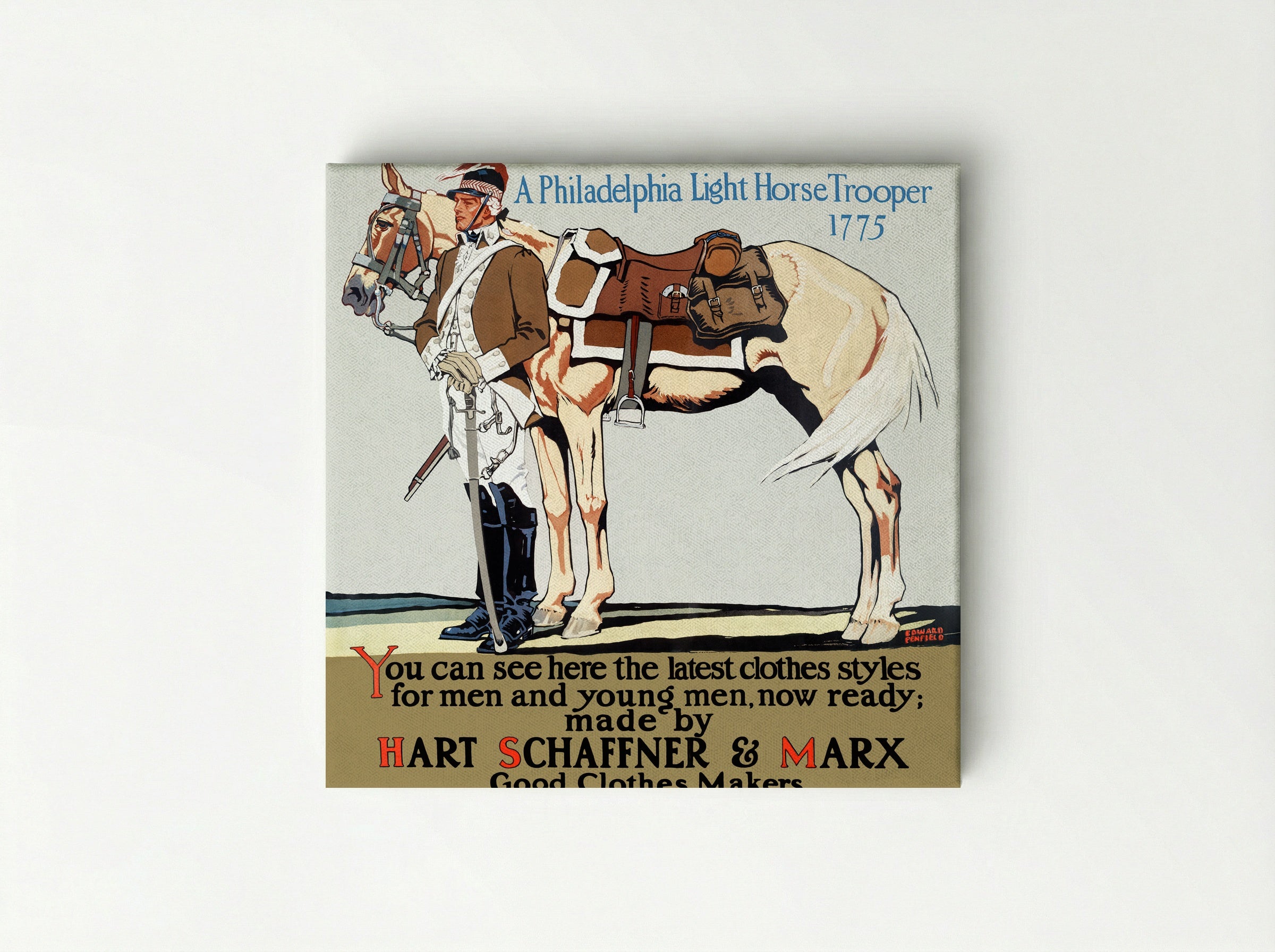 A Philadelphia Light Horse Trooper, 1775 - Edward Penfield - Canvas